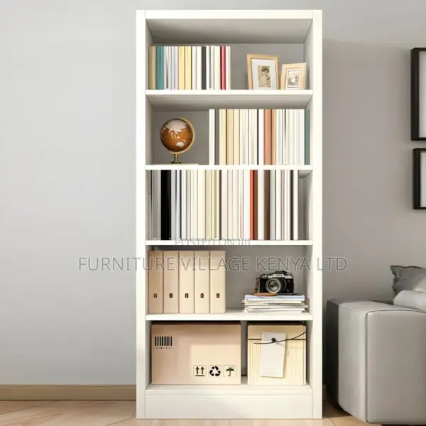 Office Bookshelf; Modern 5-tier Wooden Bookshelf