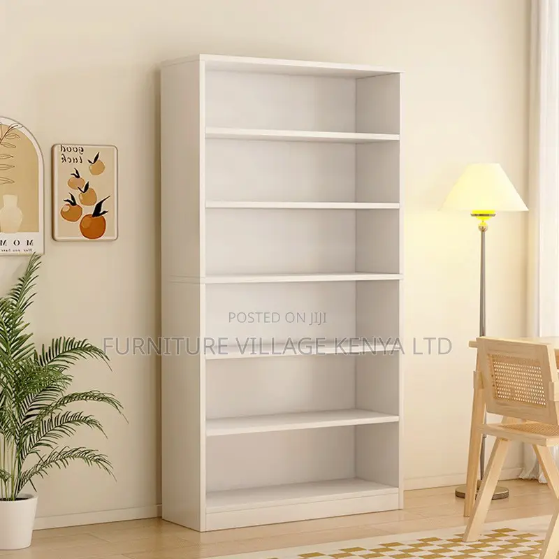 Office Bookshelf; Modern 5-tier Wooden Bookshelf