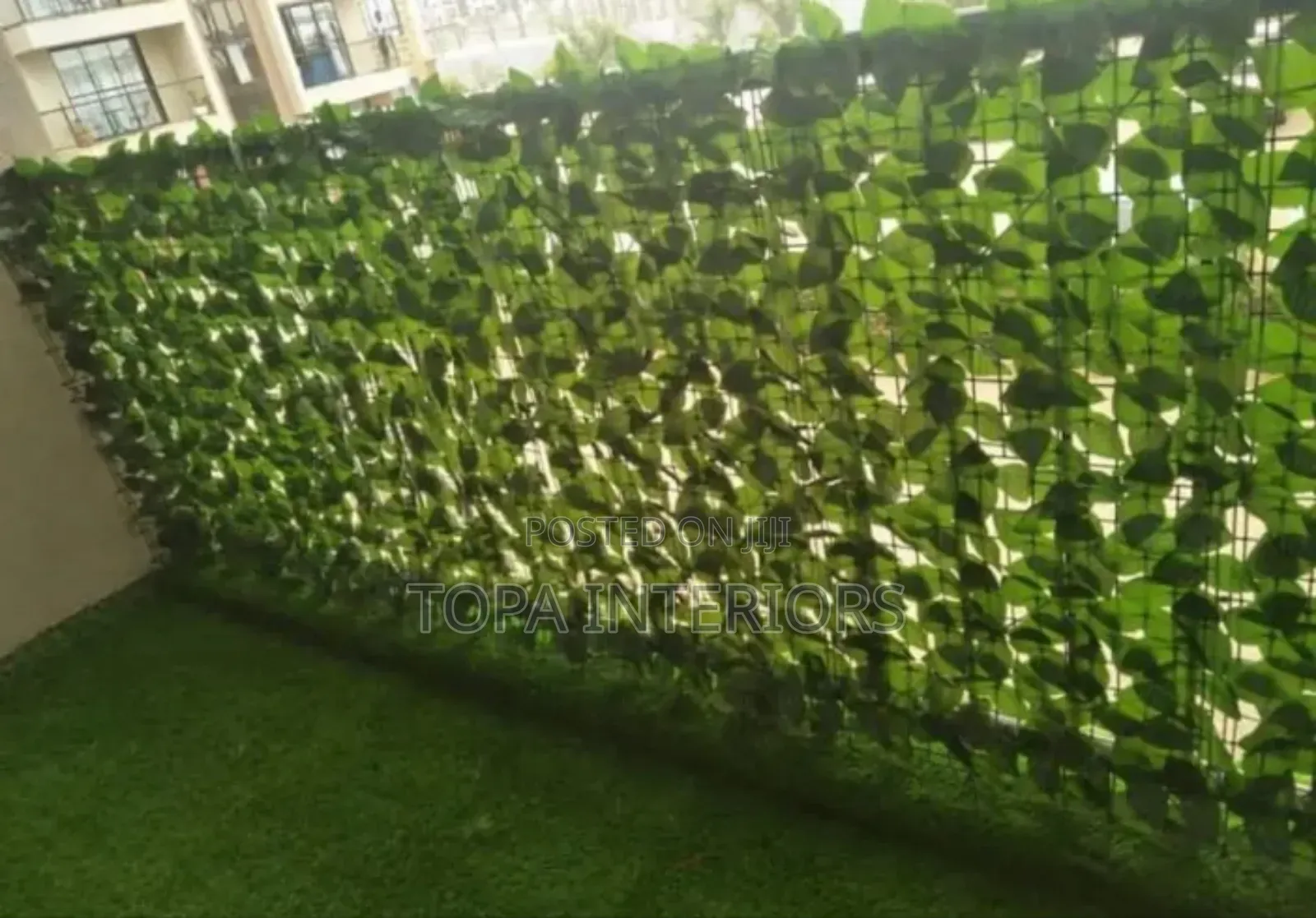 Balcony Grill Wall Hedges Artificial Green Ivy Privacy Fence
