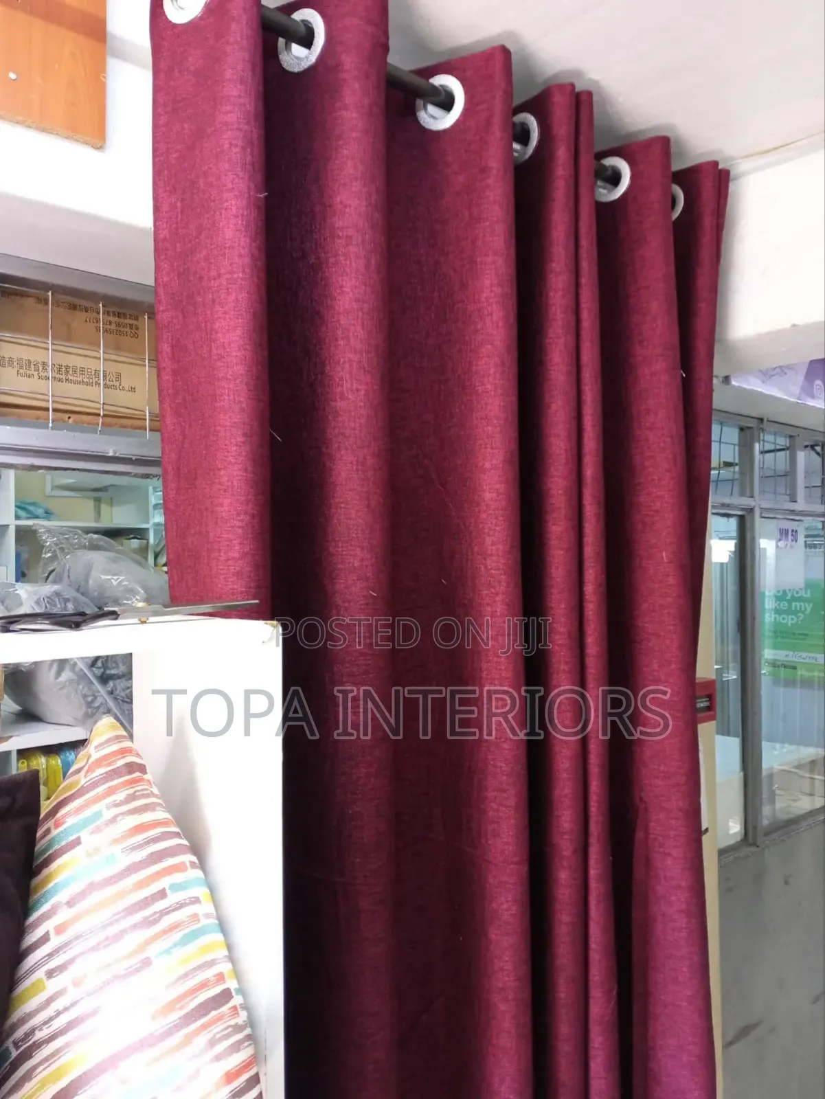 Maroon Door Curtains for House Privacy Management
