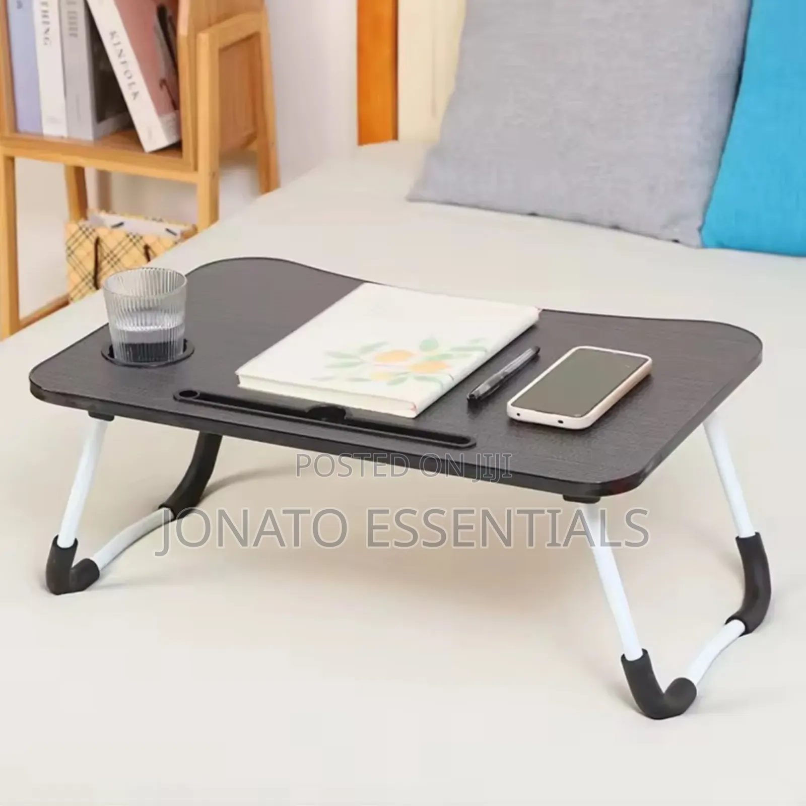 Foldable Laptop Bed Table With Cup Holder Tablet Slot