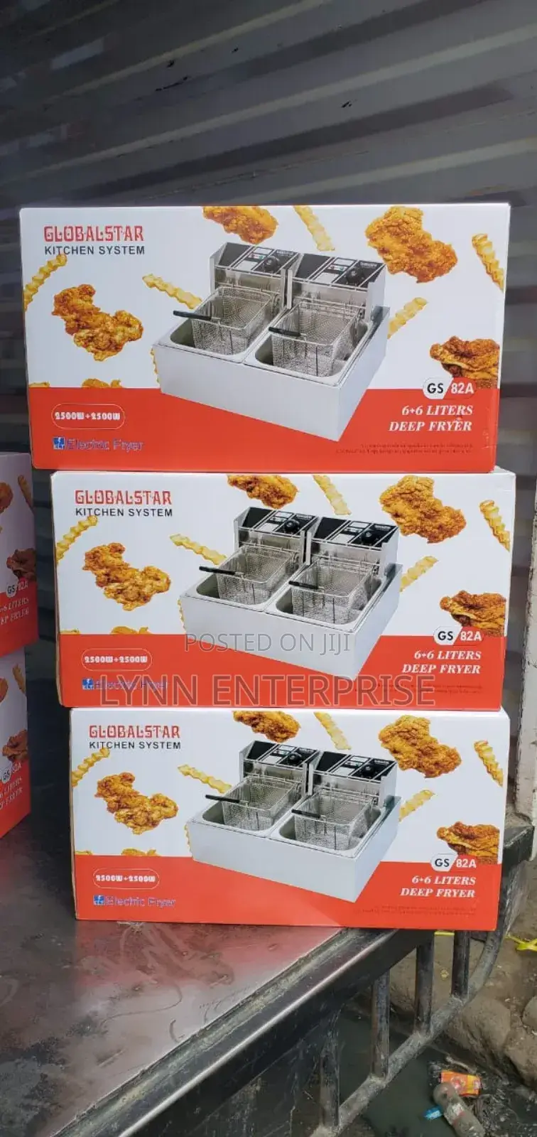 Globalstar Double Tank 6+6lt Chips/Chicken Stainless Steel