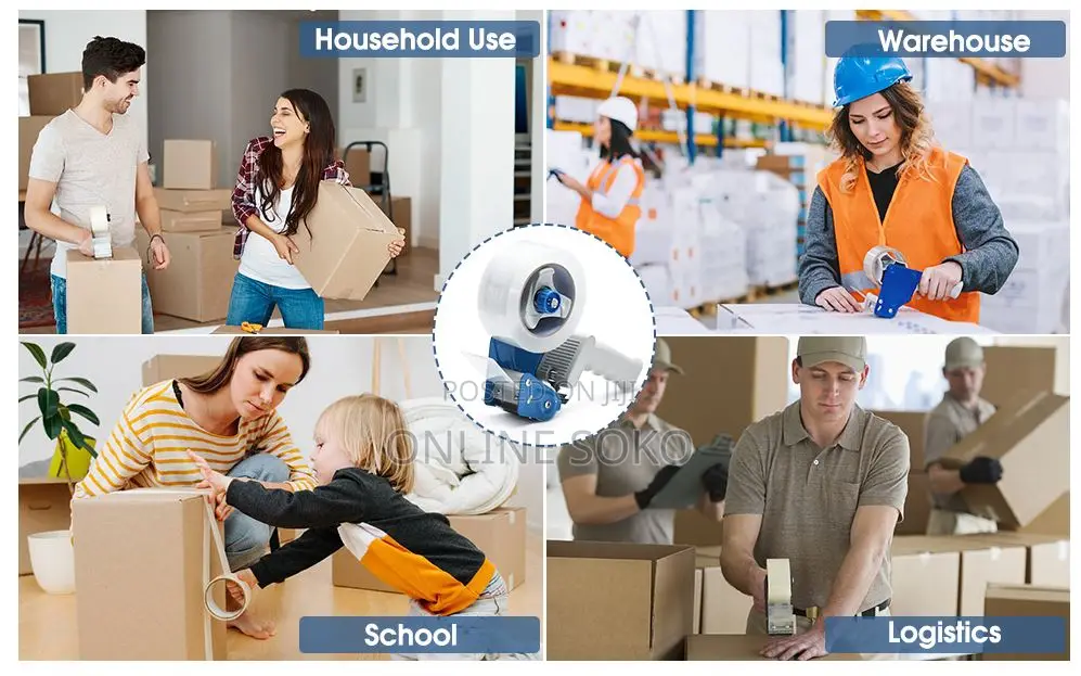 Heavy Duty Packing Tape Dispenser Gun – 2” Box Sealing Tape Cutter