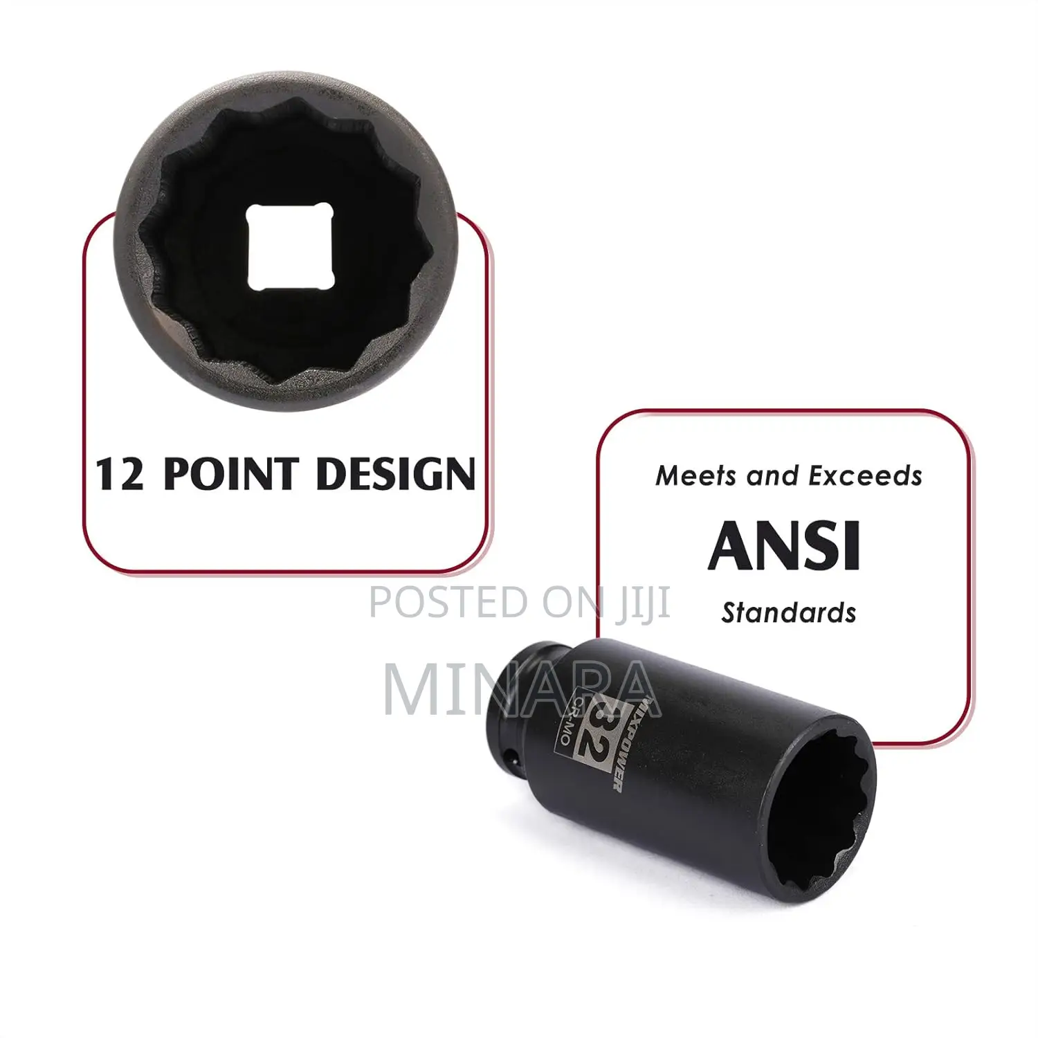 15 Pc, 1/2'' Dr, Deep Impact Sockets, Heavy Duty, 12 Pt (Spline) 10-32