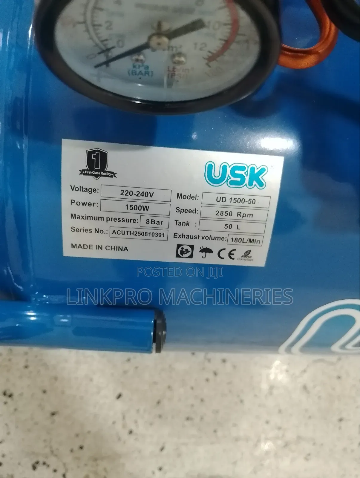 50 Litres 2hp Usk Air Compressor