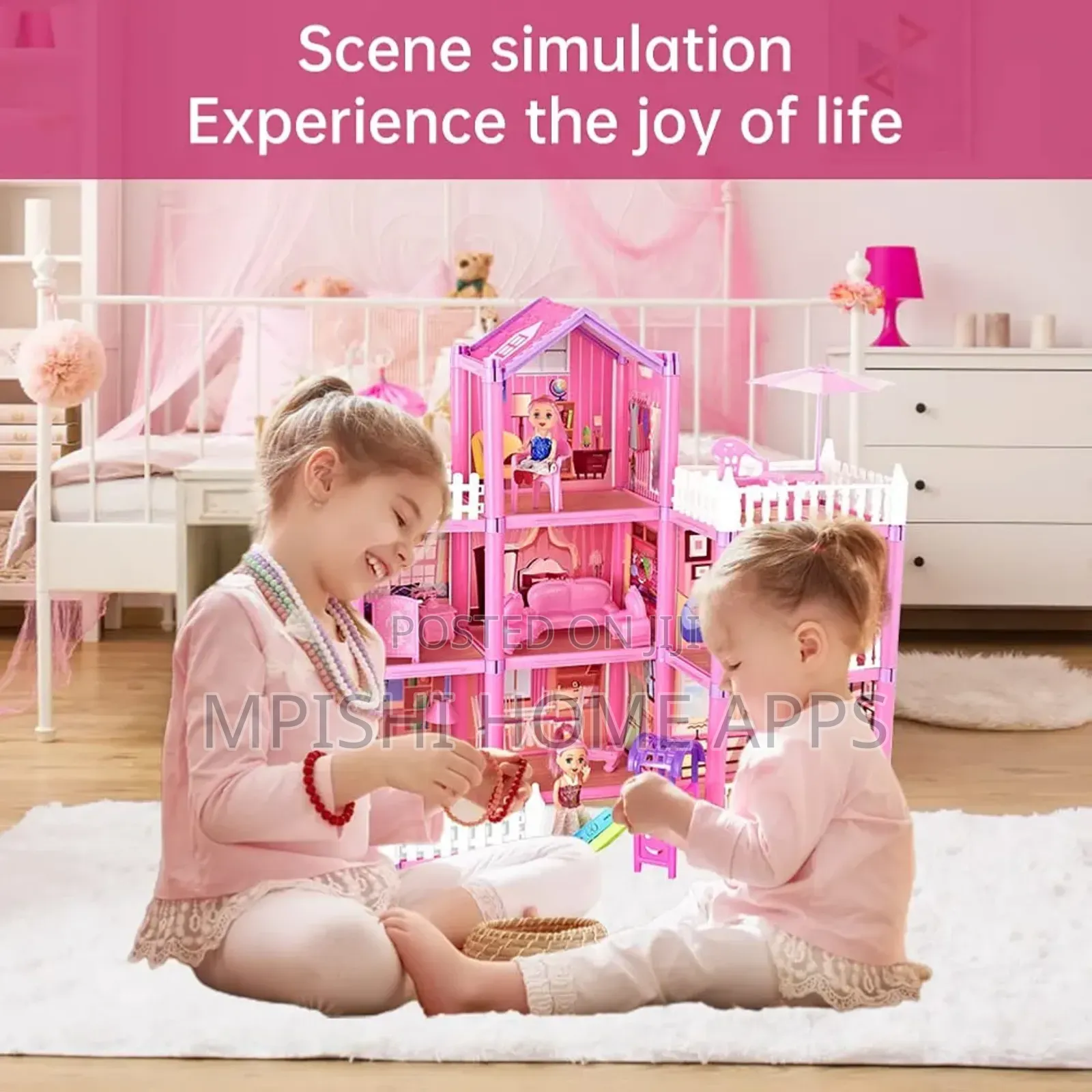 162pcs Doll House With Furniture