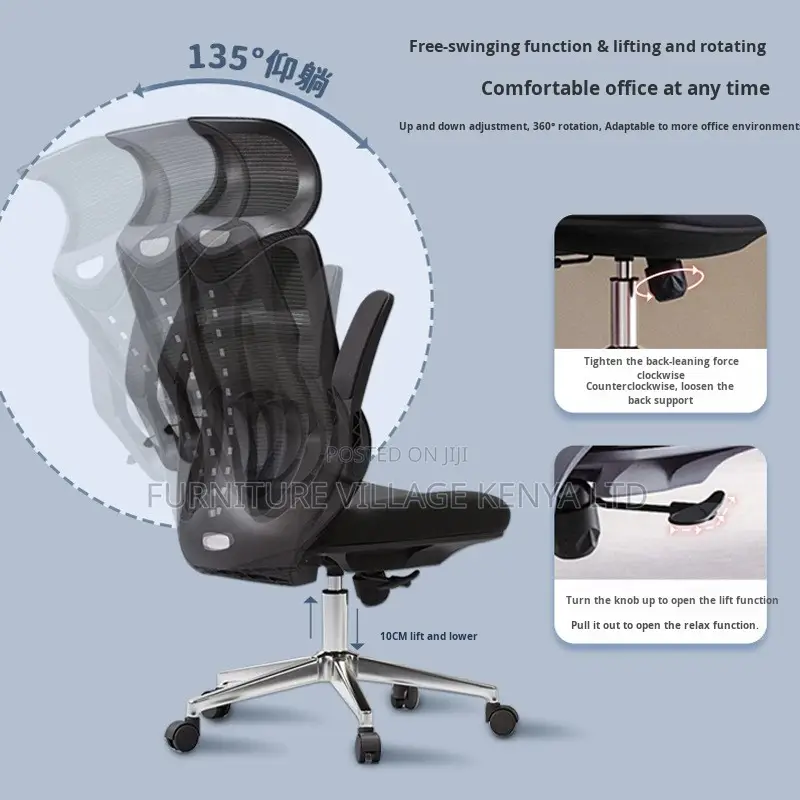 Office Chair; High-back Orthopedic Office Chair