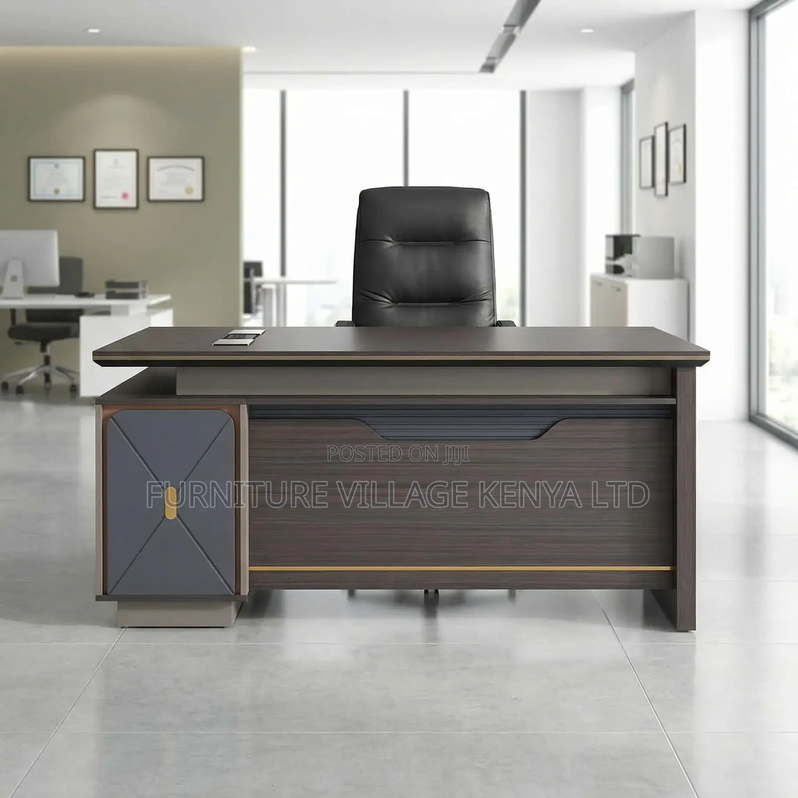 Office Desk; 160cm Executive Office Desk With Drawers