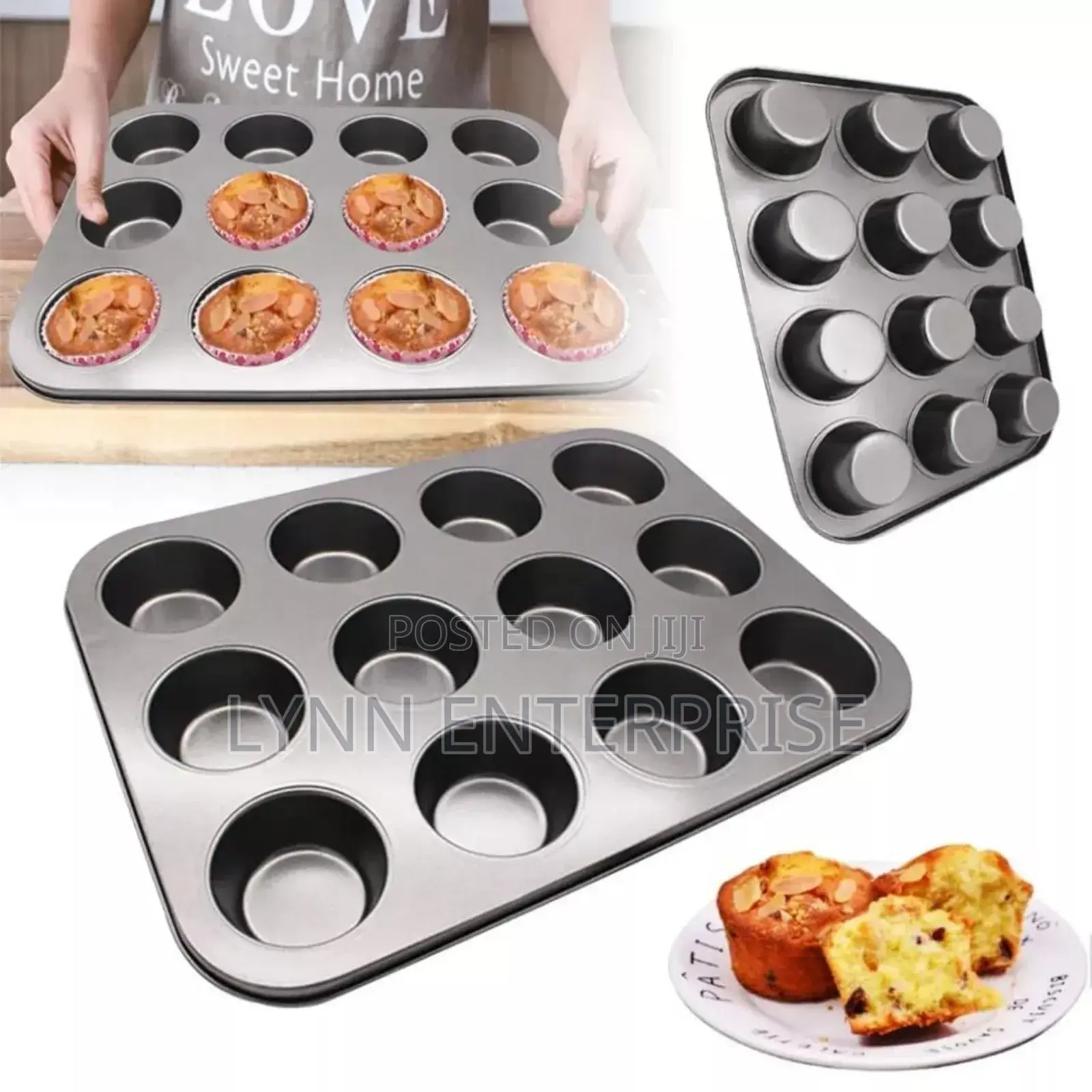 12 Hole Queen Cake Baking Tray