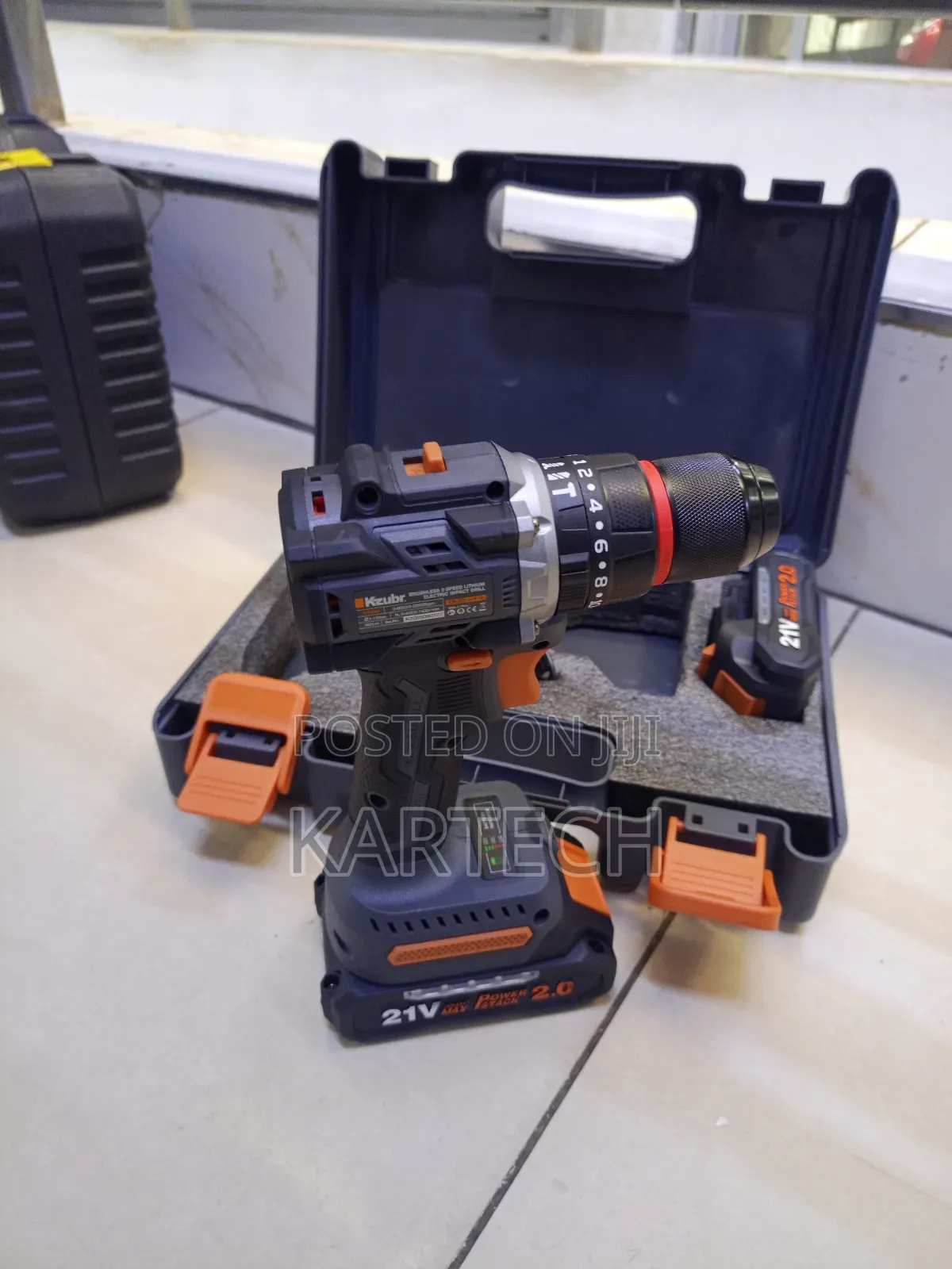 Kzubr 21v Brushless 2 Speed Cordless Drill With 2 Batteries