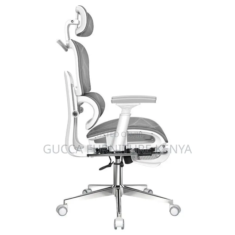 White Grey Orthopedic High-back Office Chair