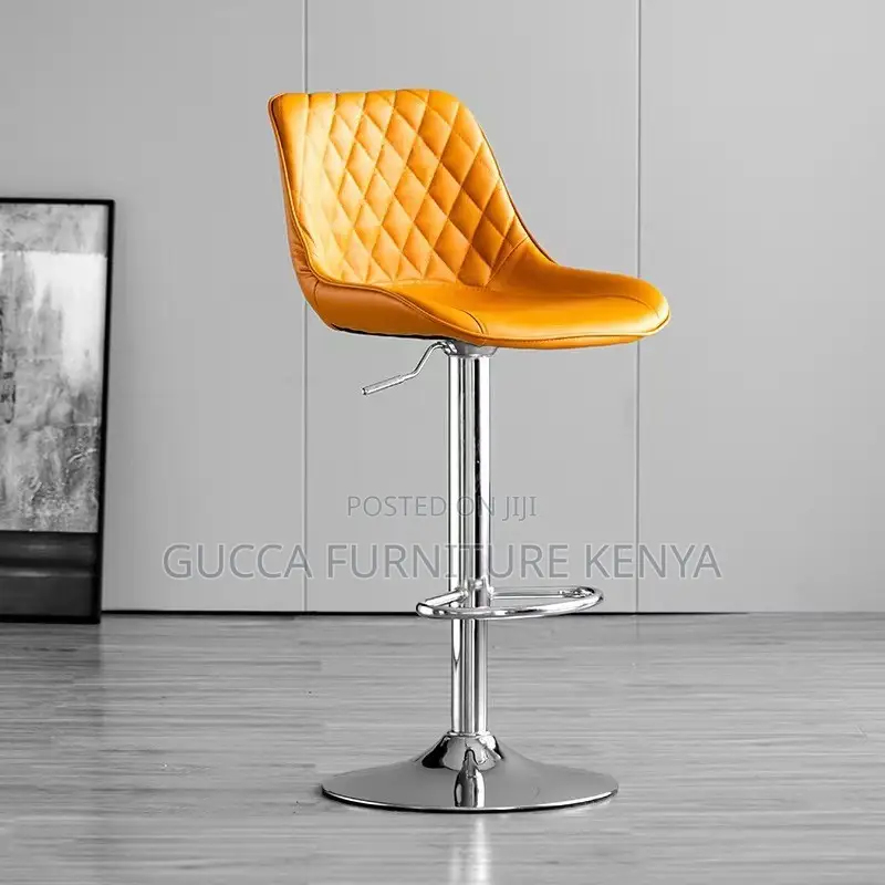 Adjustable Pu Leather Swivel Bar Stool
