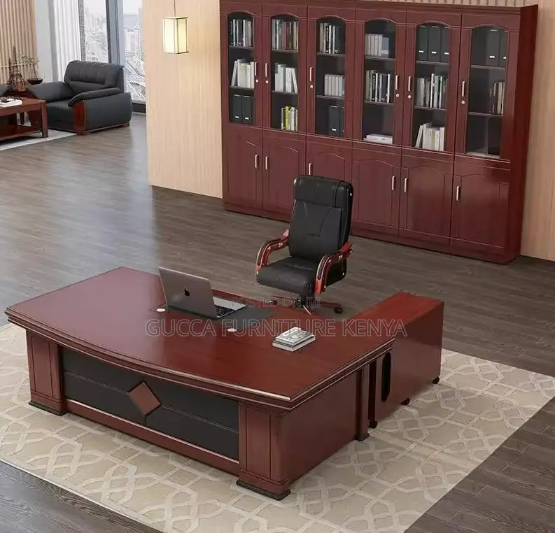 1.4 Meters Executive Mahogany L-shaped Desk