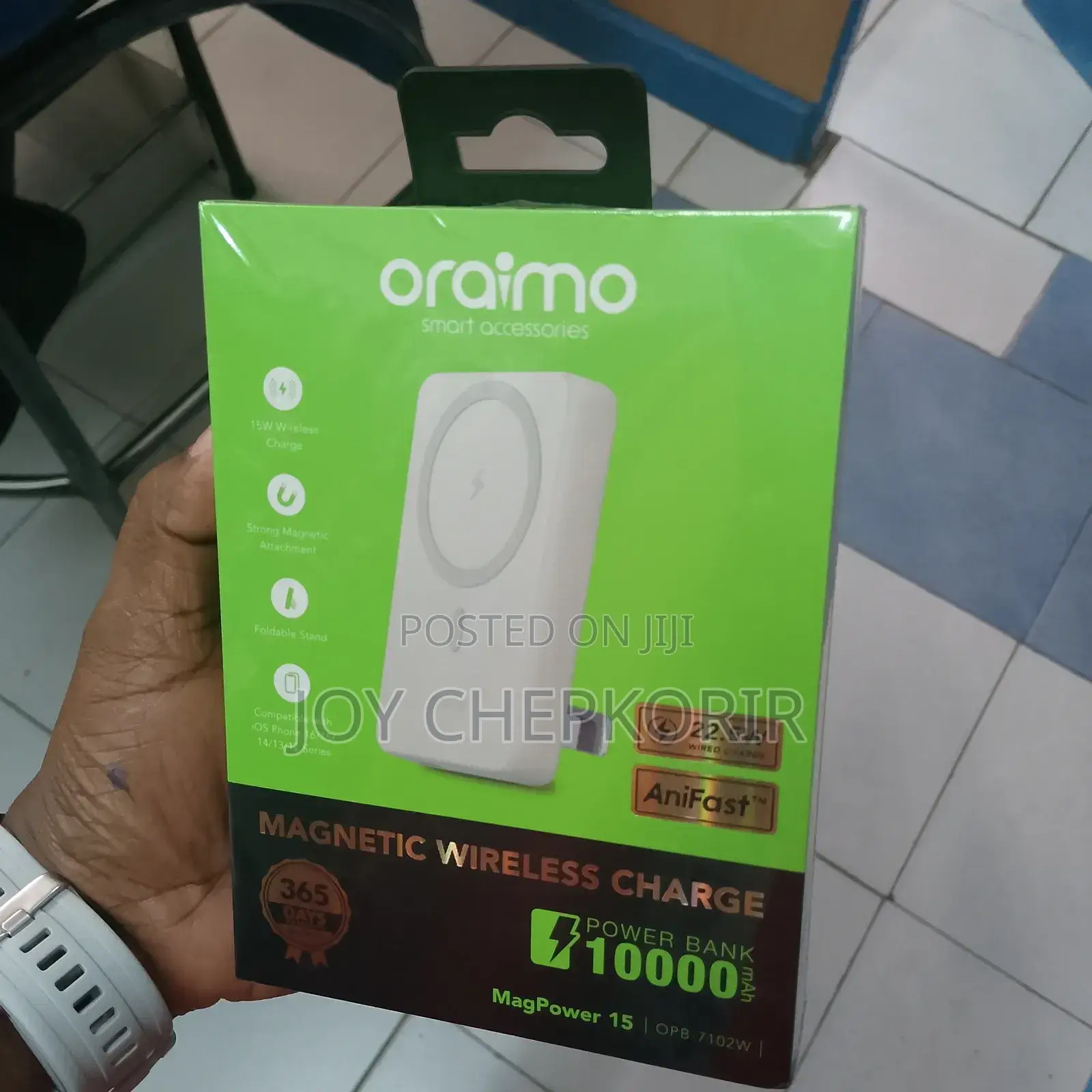Oraimo Magpower 15 – Opb-7102w (Magnetic Wireless Charger Power Bank)