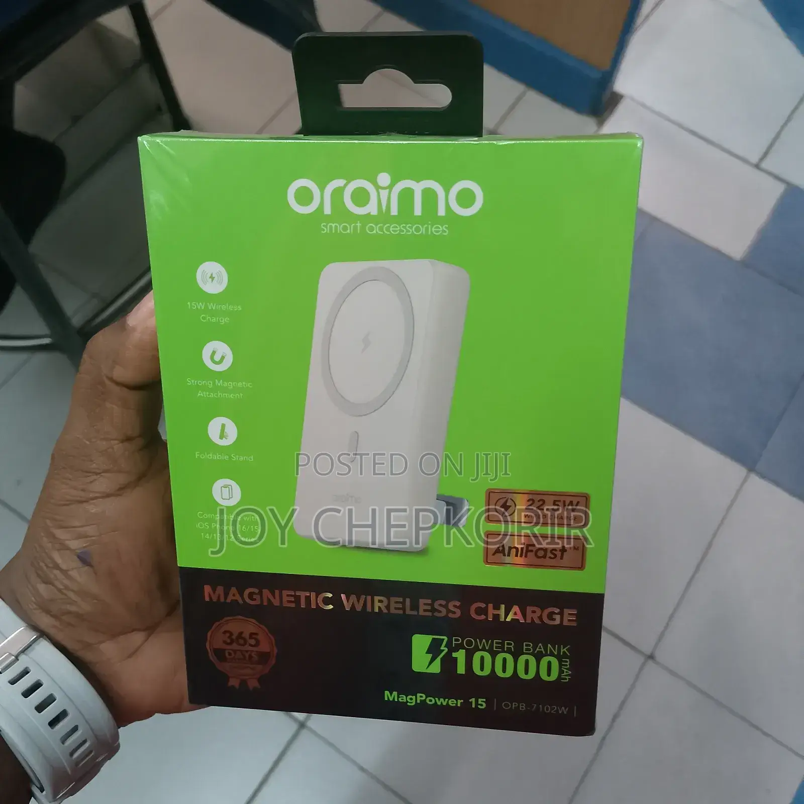 Oraimo Magpower 15 – Opb-7102w (Magnetic Wireless Charger Power Bank)