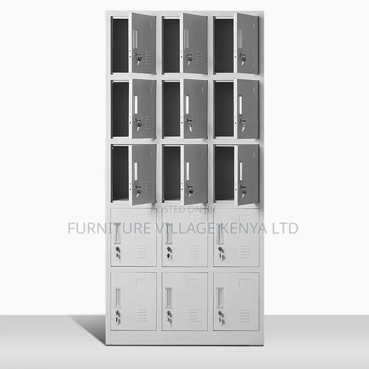 Metal Gym Locker 15 Door Steel Clothes Storage Cabinet Cupboard