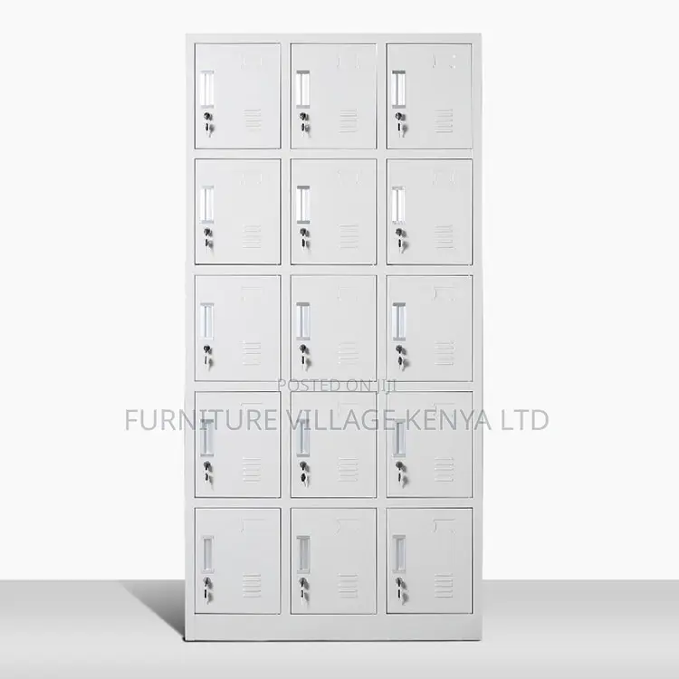 Metal Gym Locker 15 Door Steel Clothes Storage Cabinet Cupboard