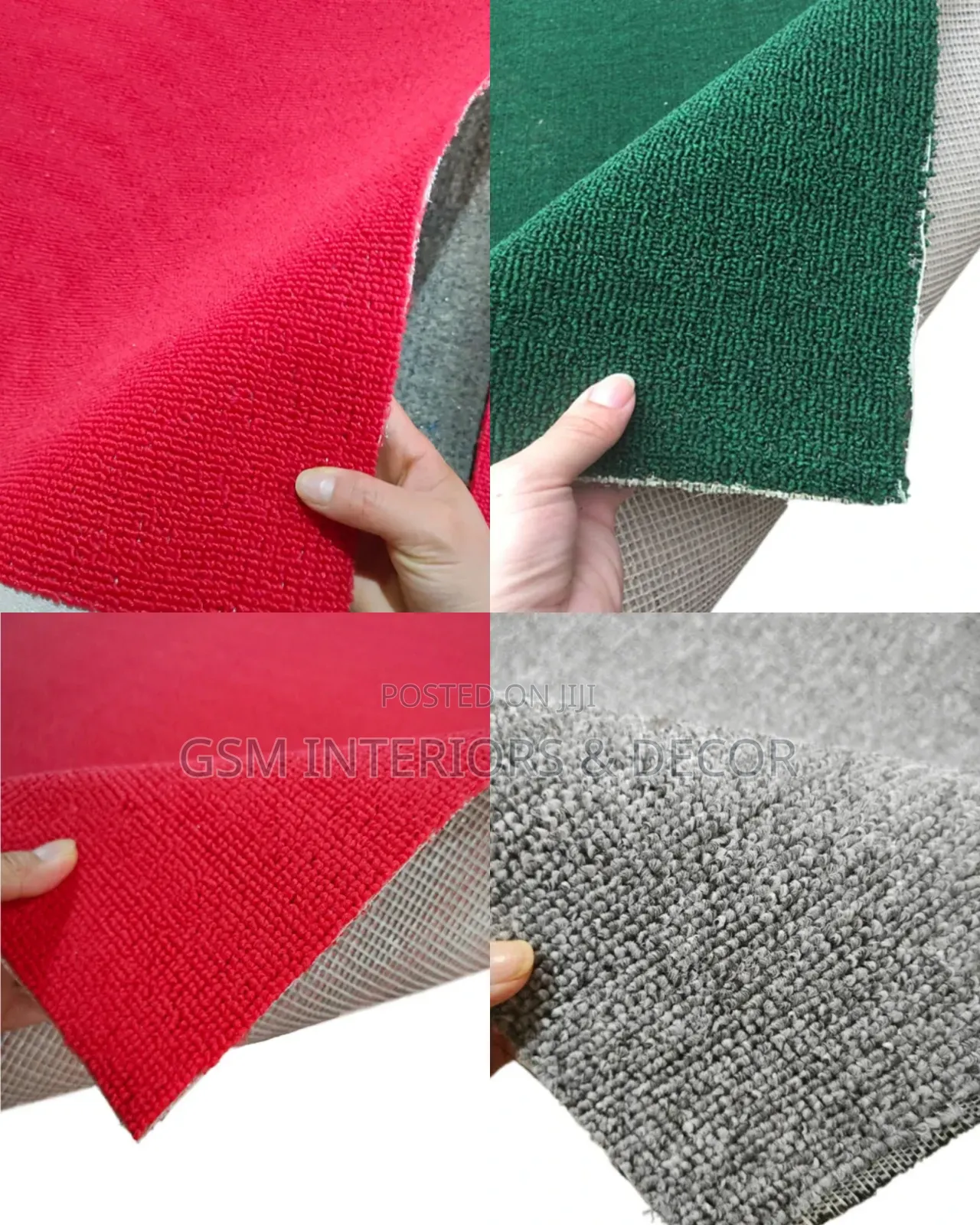 Wall to Wall Carpets in Red, Green and Gray Shades