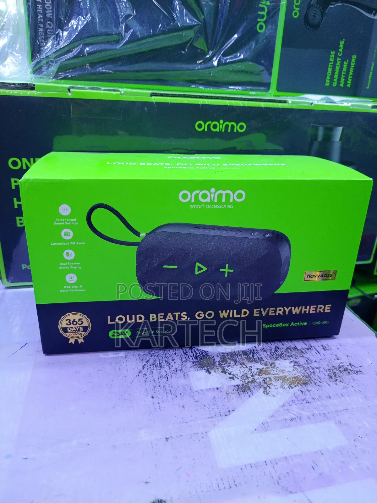 Oraimo Spacebox Active Obs-680 25w Powerful Sound Speaker , Fm Radio
