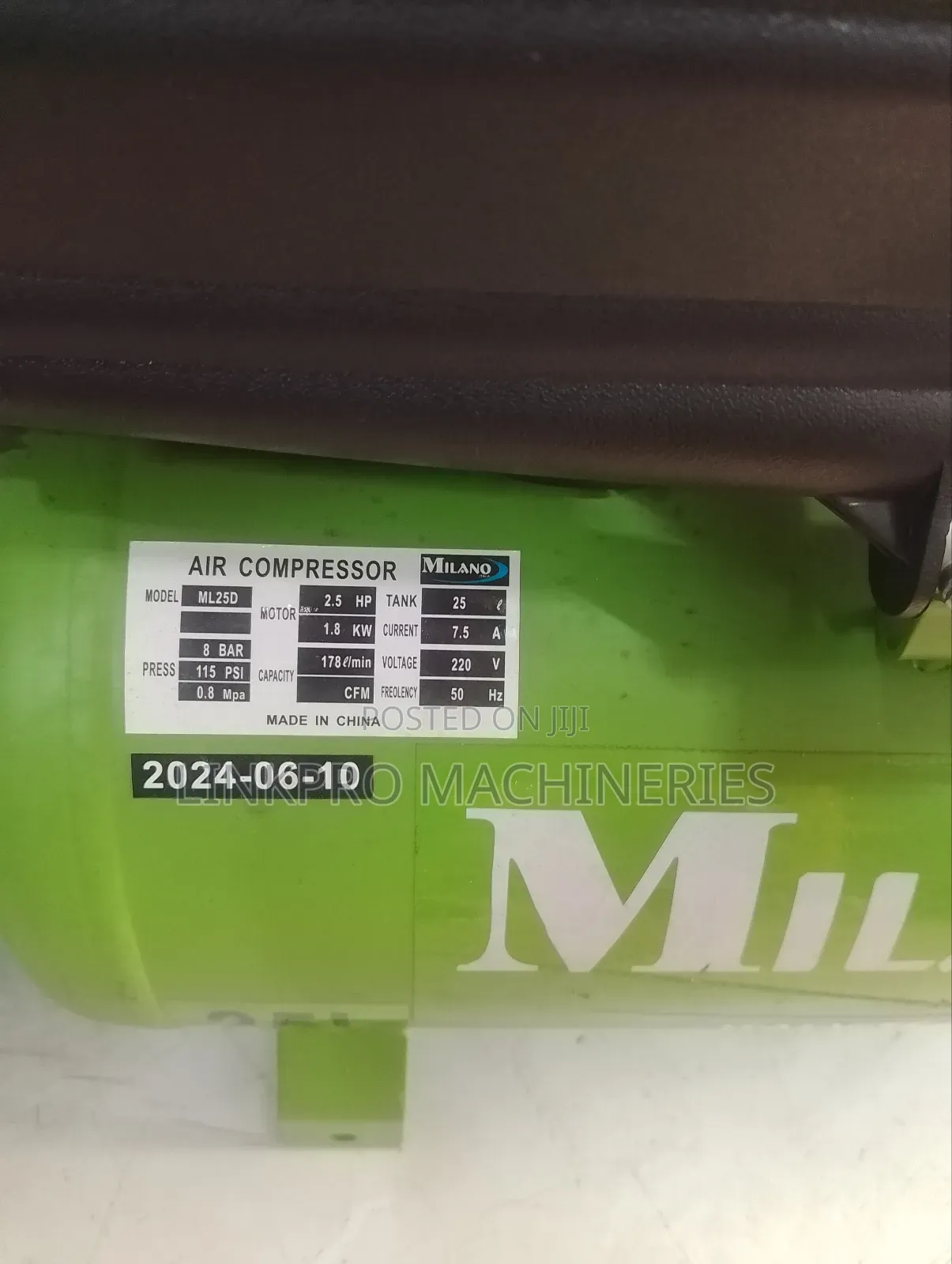 2.5hp 25 Litres Milano Air Compressor