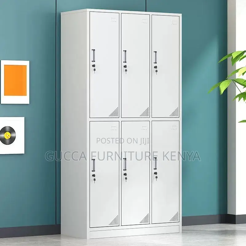 6-door Metallic Office Gym Storage Cabinet