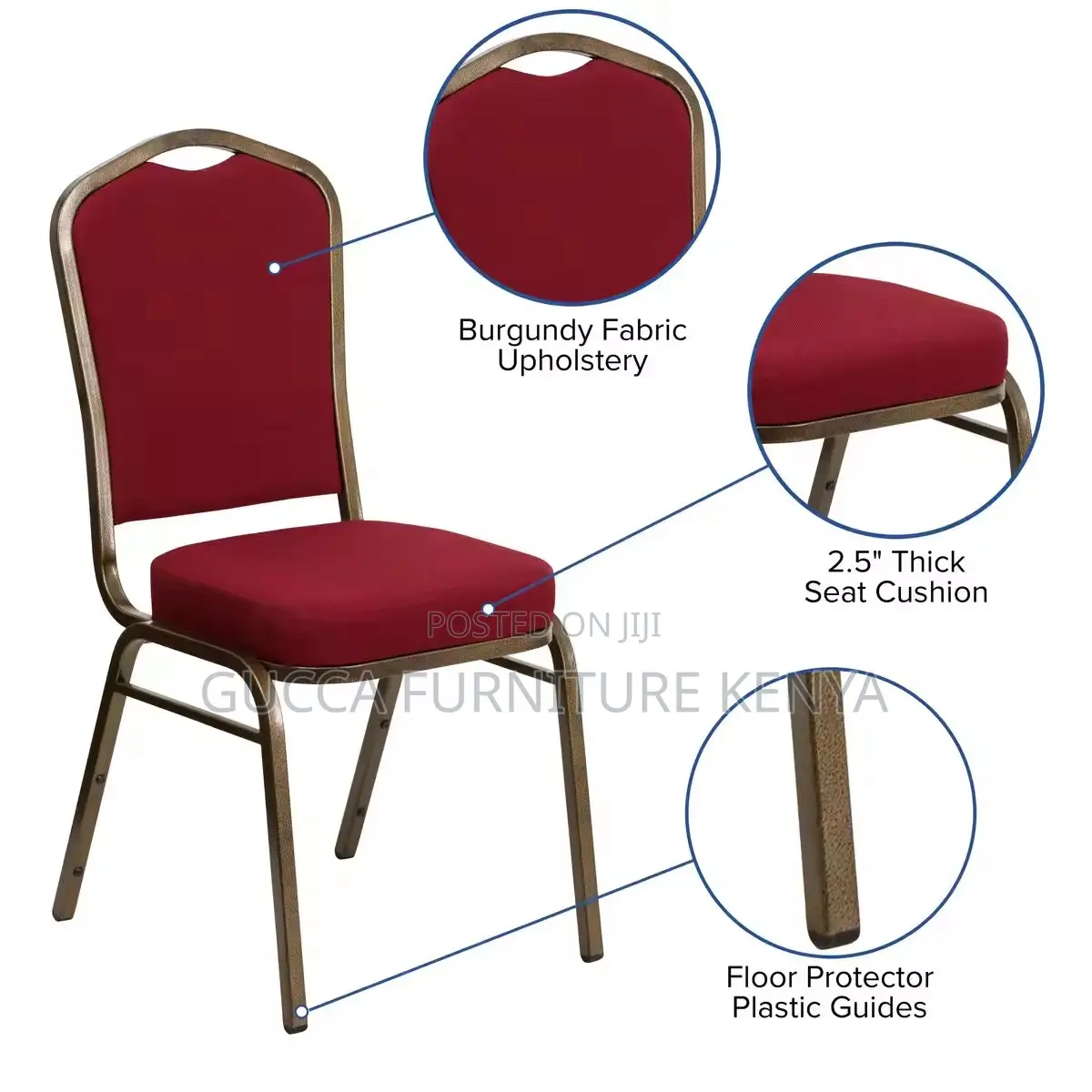 Red Commercial Hall Event Banquet Chair
