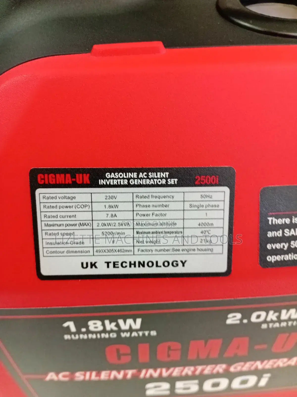Cigma Uk Ac Silent Inverter Petrol Generator 2.5kva