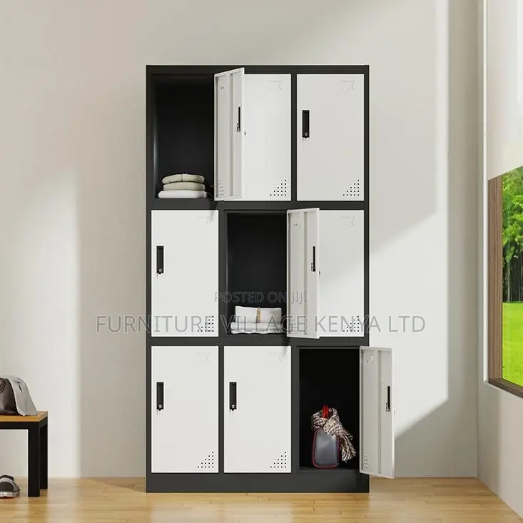 Office Cabinet; 9-locker Steel Office Cabinet