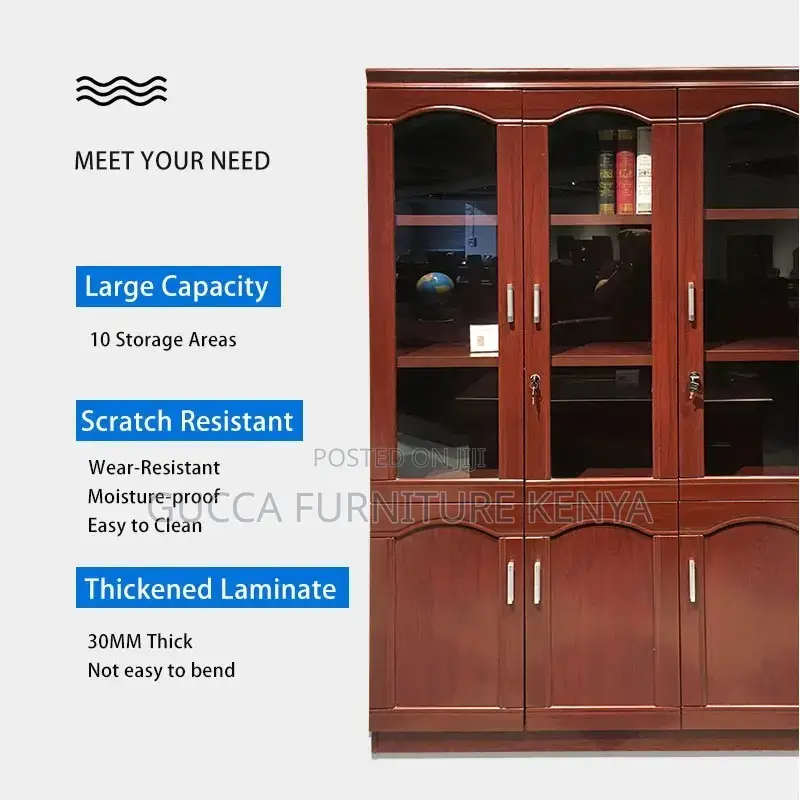 3-door's Mahogany Office Filling Storage Cabinet