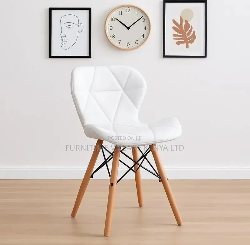 Dining Chair; Eames Leather Padded Dining Chair