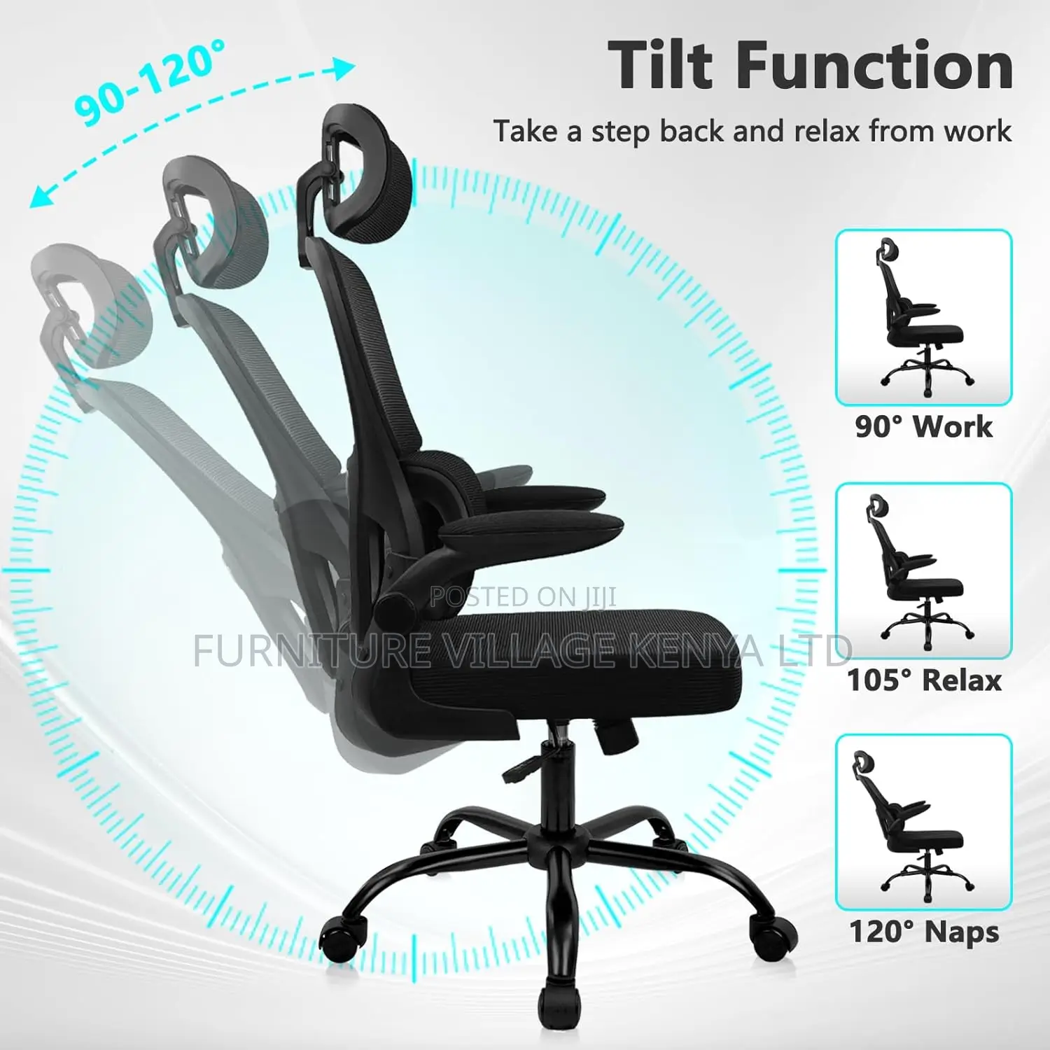 Ergonomic Office Desk Chair With Adjustable Headrest