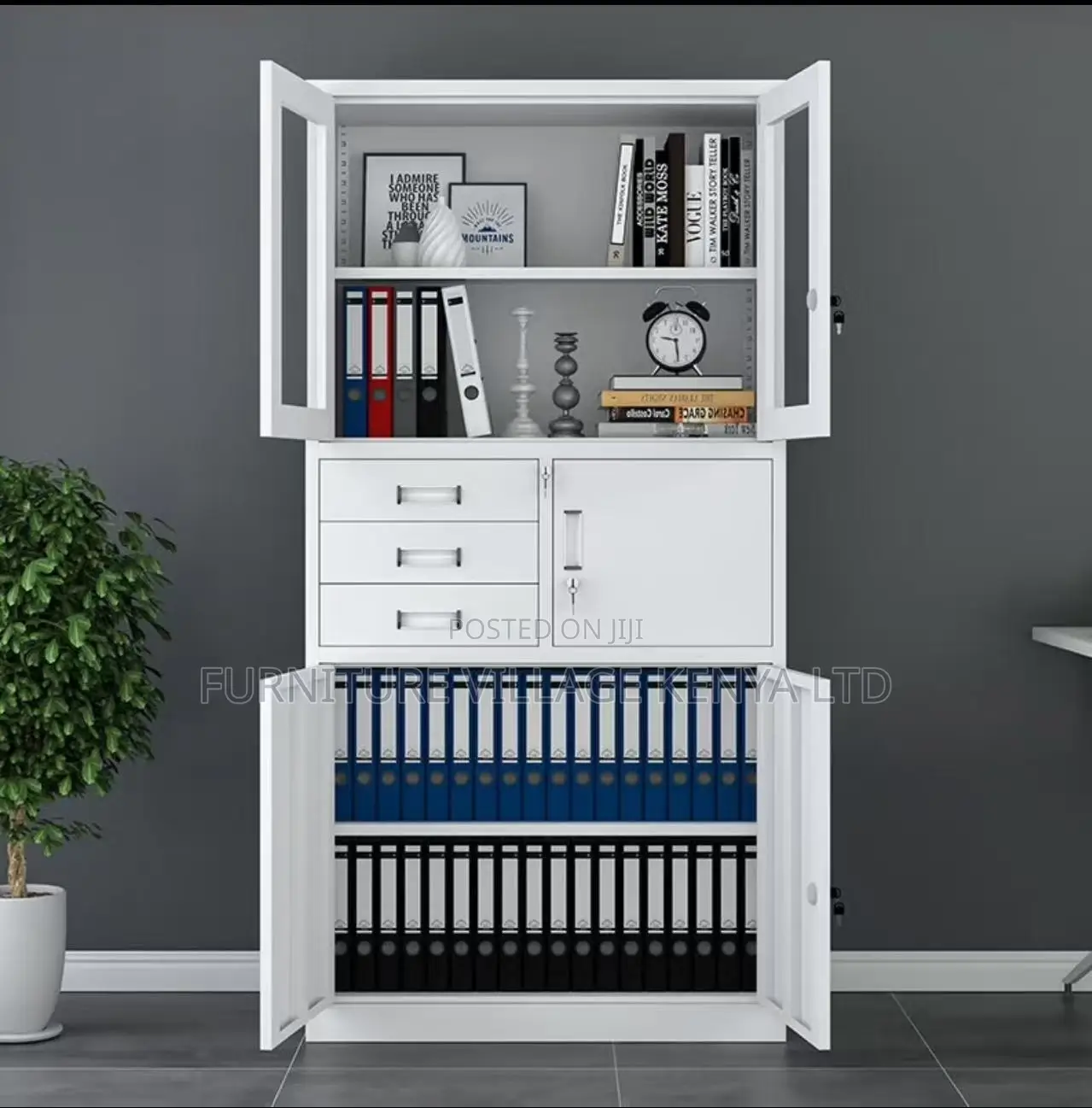 Office Cabinets: 2-door Lockable Steel Storage Cabinet With Safe
