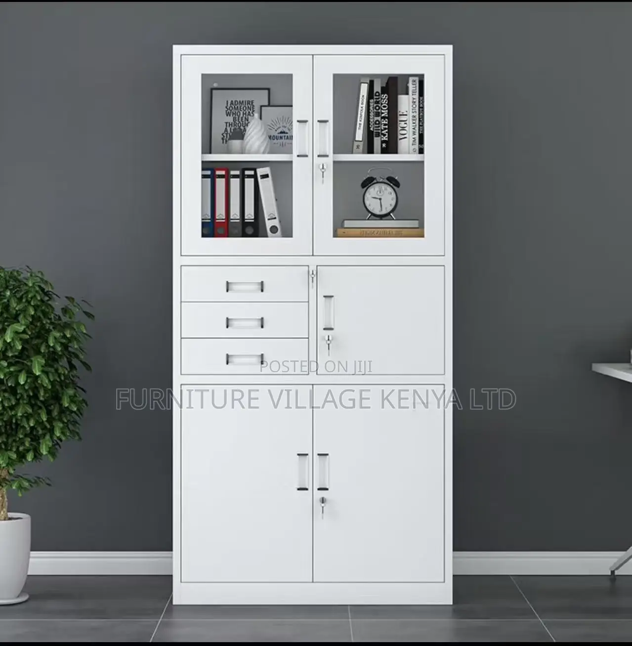 Office Cabinets: 2-door Lockable Steel Storage Cabinet With Safe