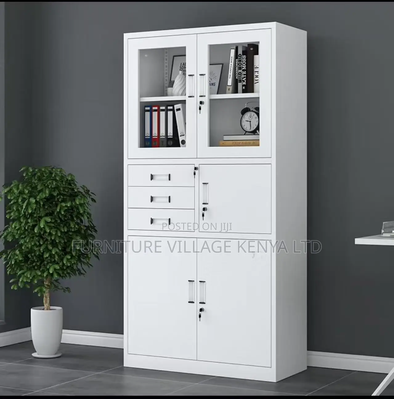Office Cabinets: 2-door Lockable Steel Storage Cabinet With Safe