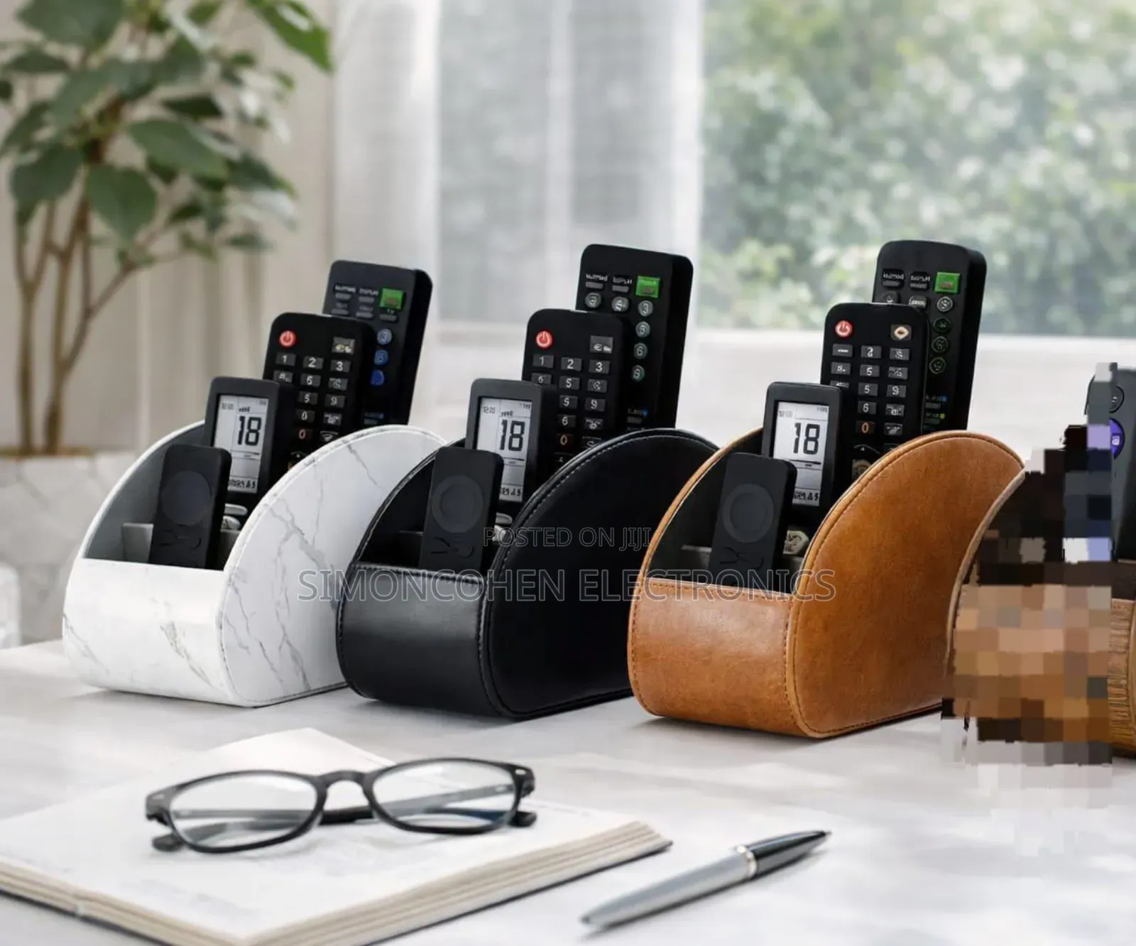 Pu Leather Remote Control Holder Storage Organizer