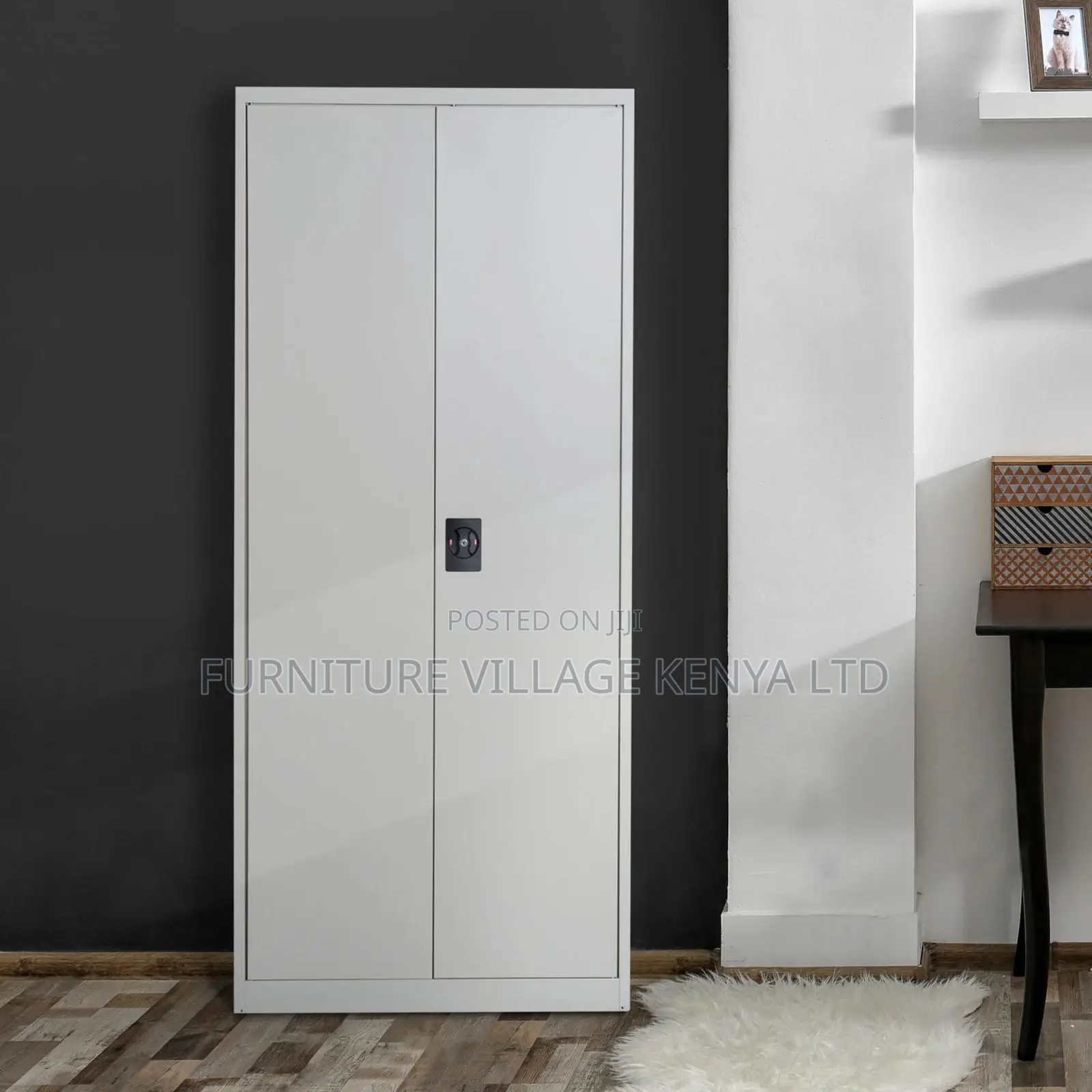 Filing Cabinet Storage Unit 2 Doors 5 Compartments Adjustable Shelf