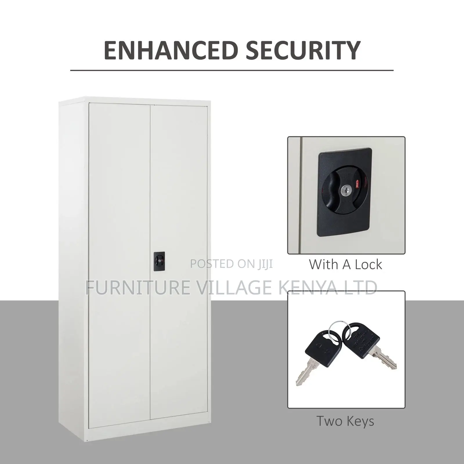 Filing Cabinet Storage Unit 2 Doors 5 Compartments Adjustable Shelf