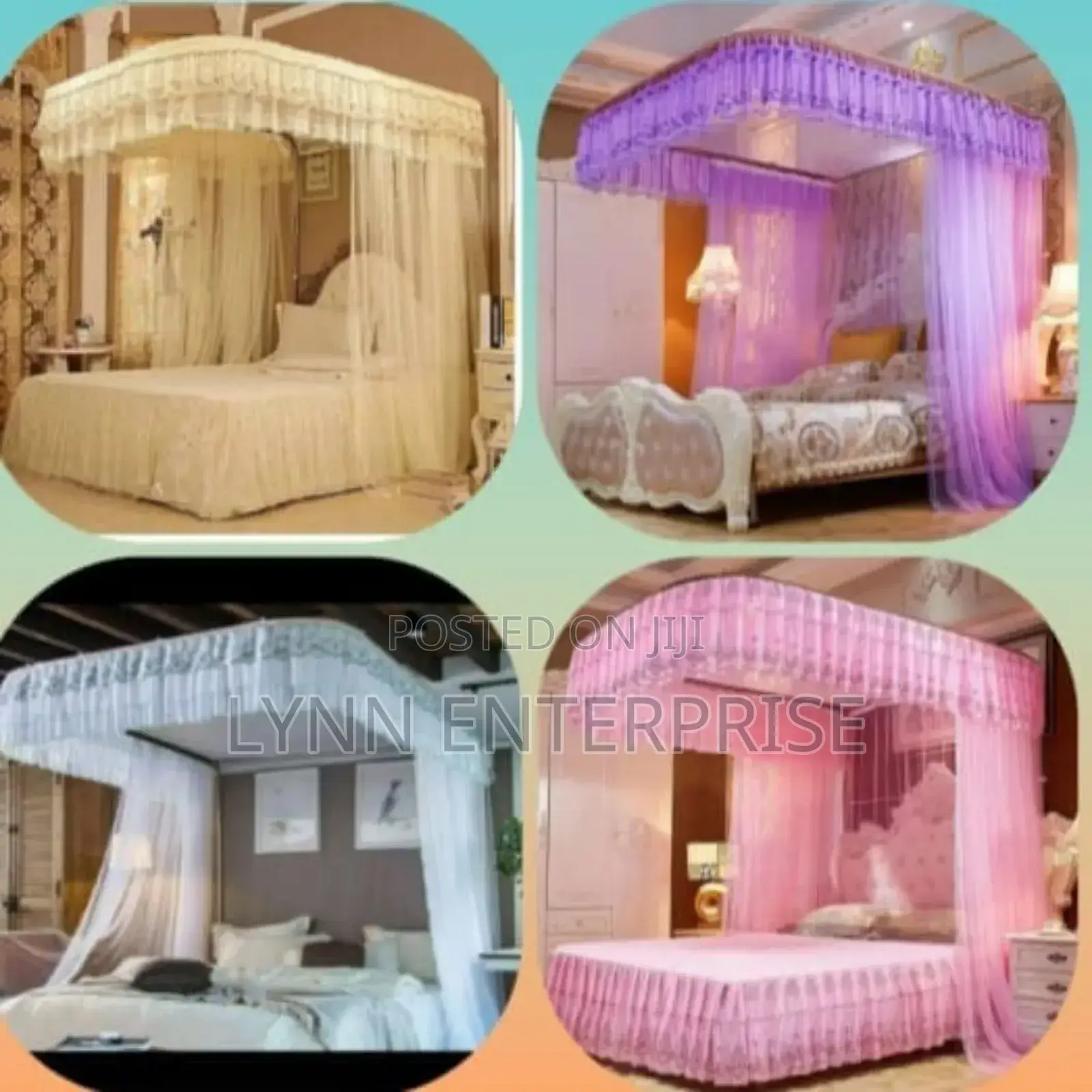 2 Stand Net Rail Mosquito Net
 Colour Pink, Purple, Cream