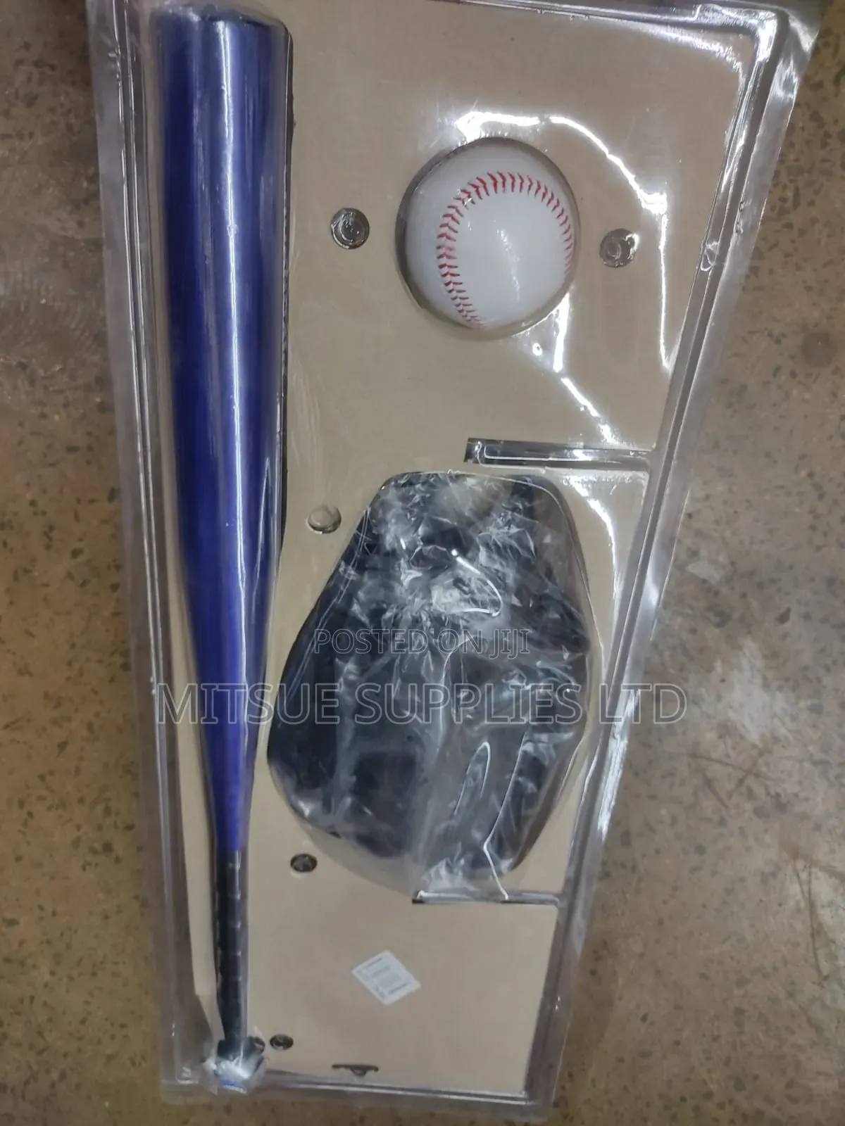 Baseball Three Piece Set With Aluminium Bat, Ball And Gloves