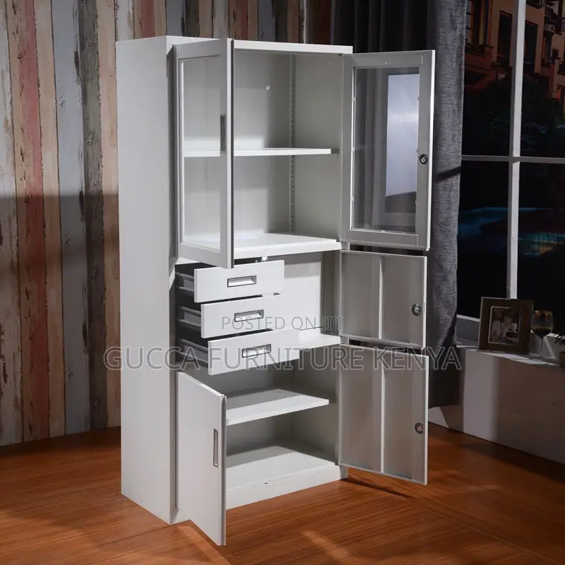 2-door Glass Front File Cabinet With Safe