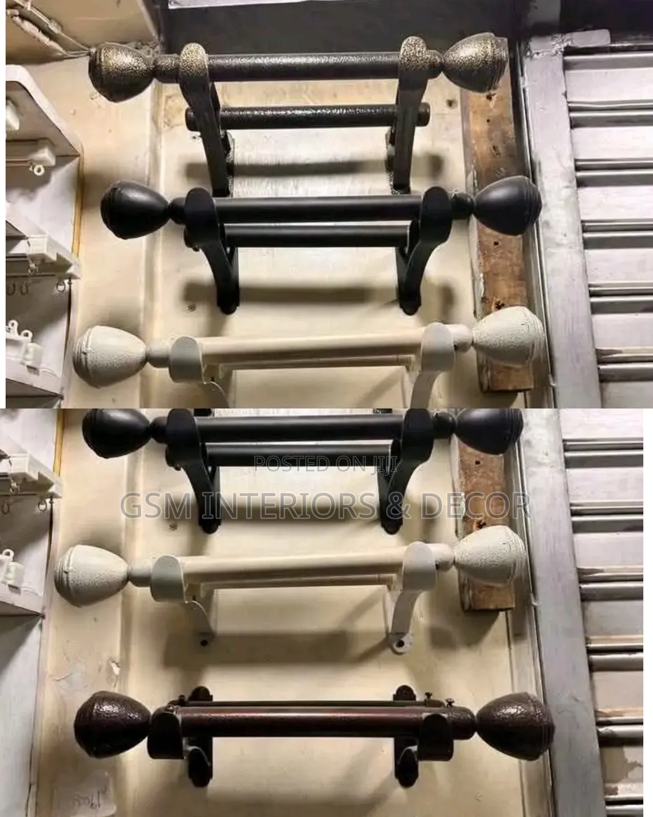 Jua Kali Curtain Rods in White Colour on Order