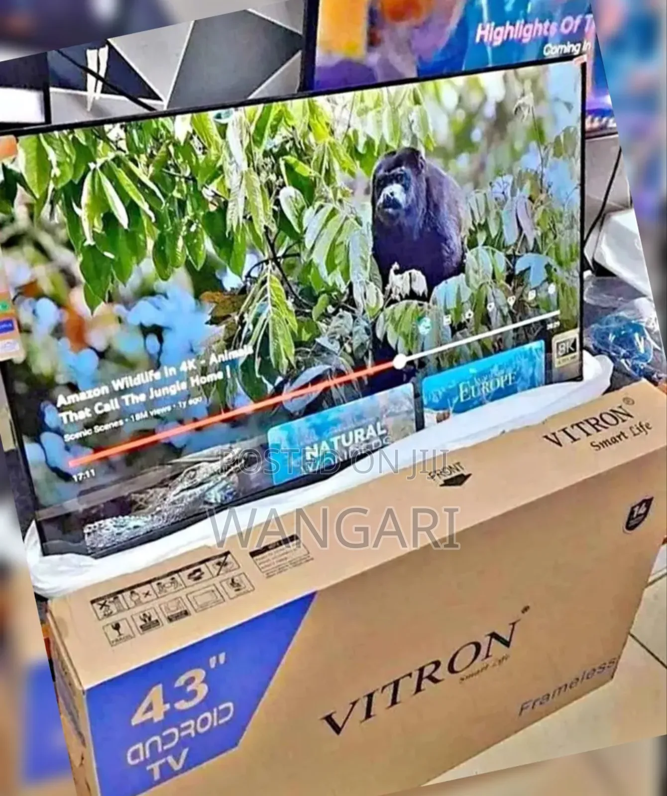 Frameless With High Resolution 43inch Vitron Tv