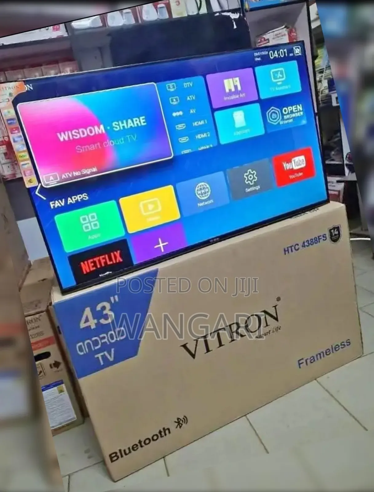Frameless With High Resolution 43inch Vitron Tv