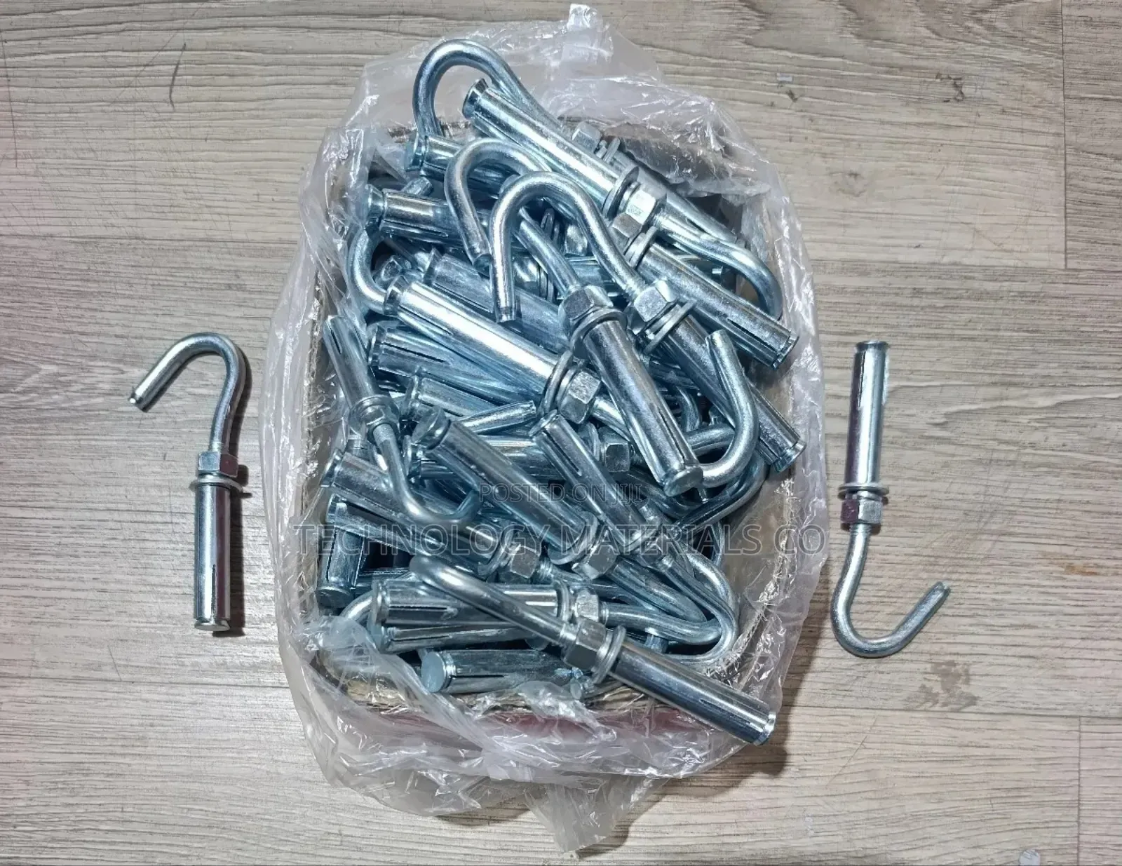M8*108mm Steel Open Hook Expansion Bolt (60pcs Pack)–Concrete Fastener