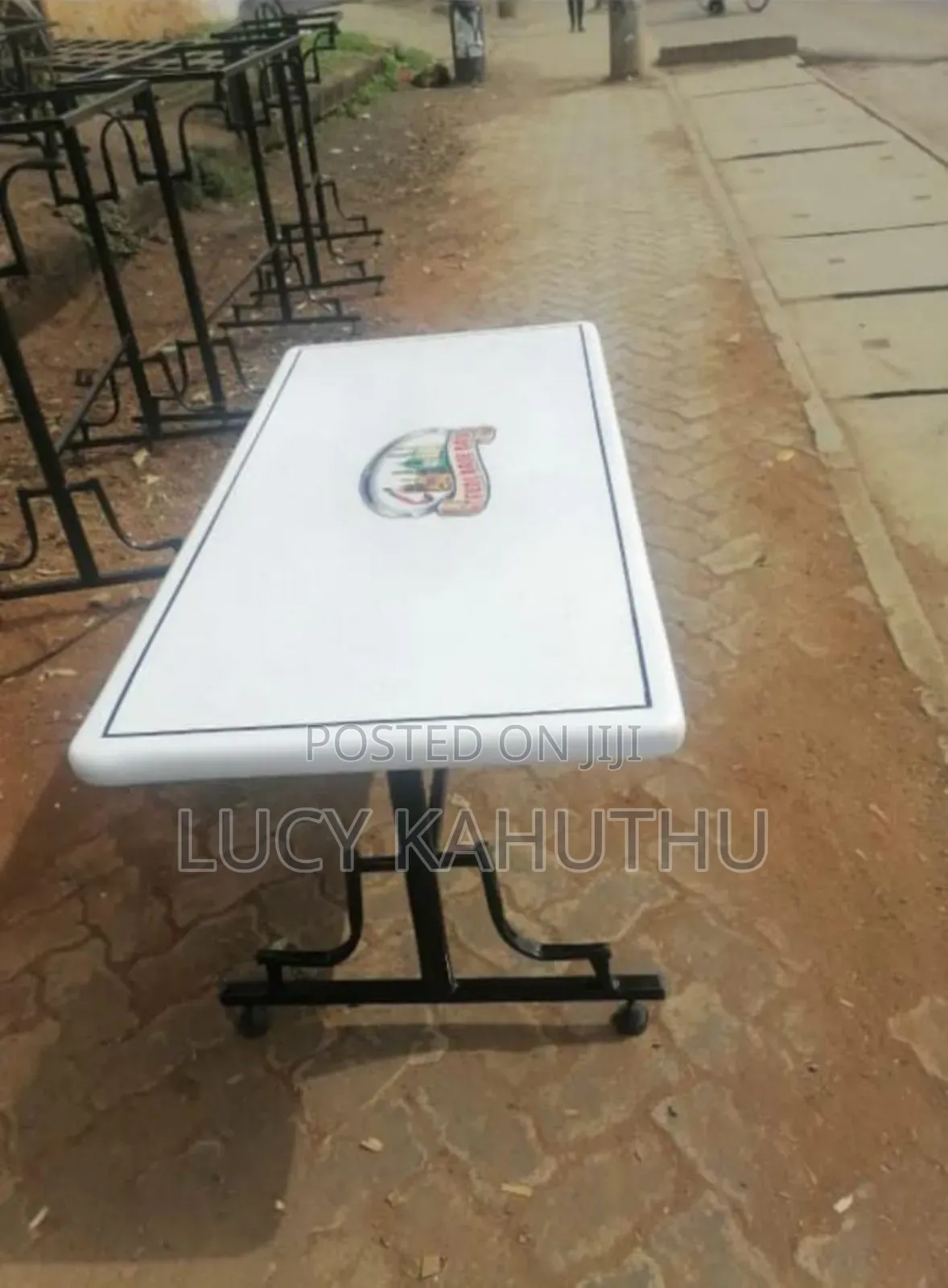 White Marble Top Table With Log