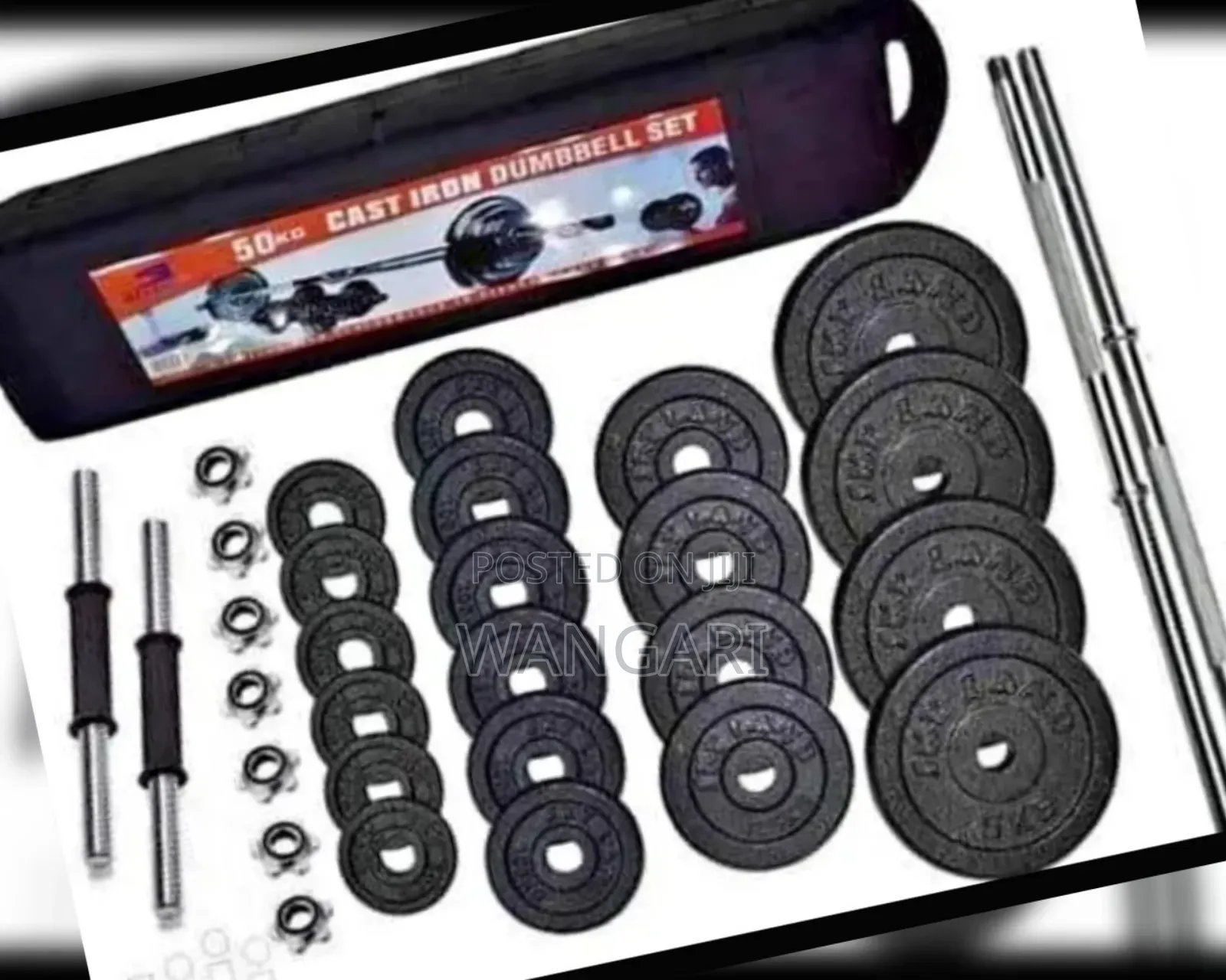 50 KGS Cast Iron Dumbbell Set in Case