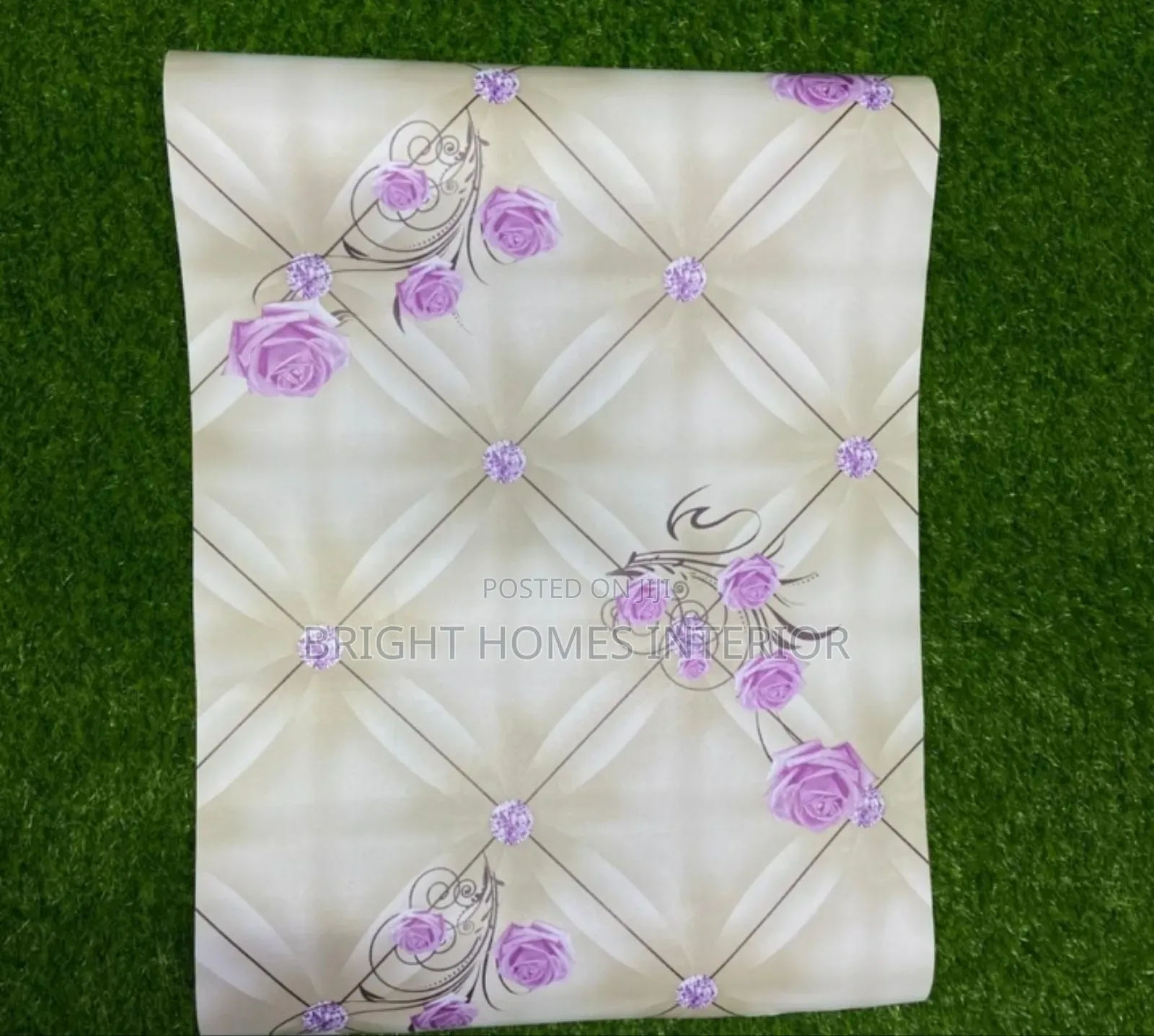 Purple Flowered Peel and Stick Self Adhesive Wallpaper