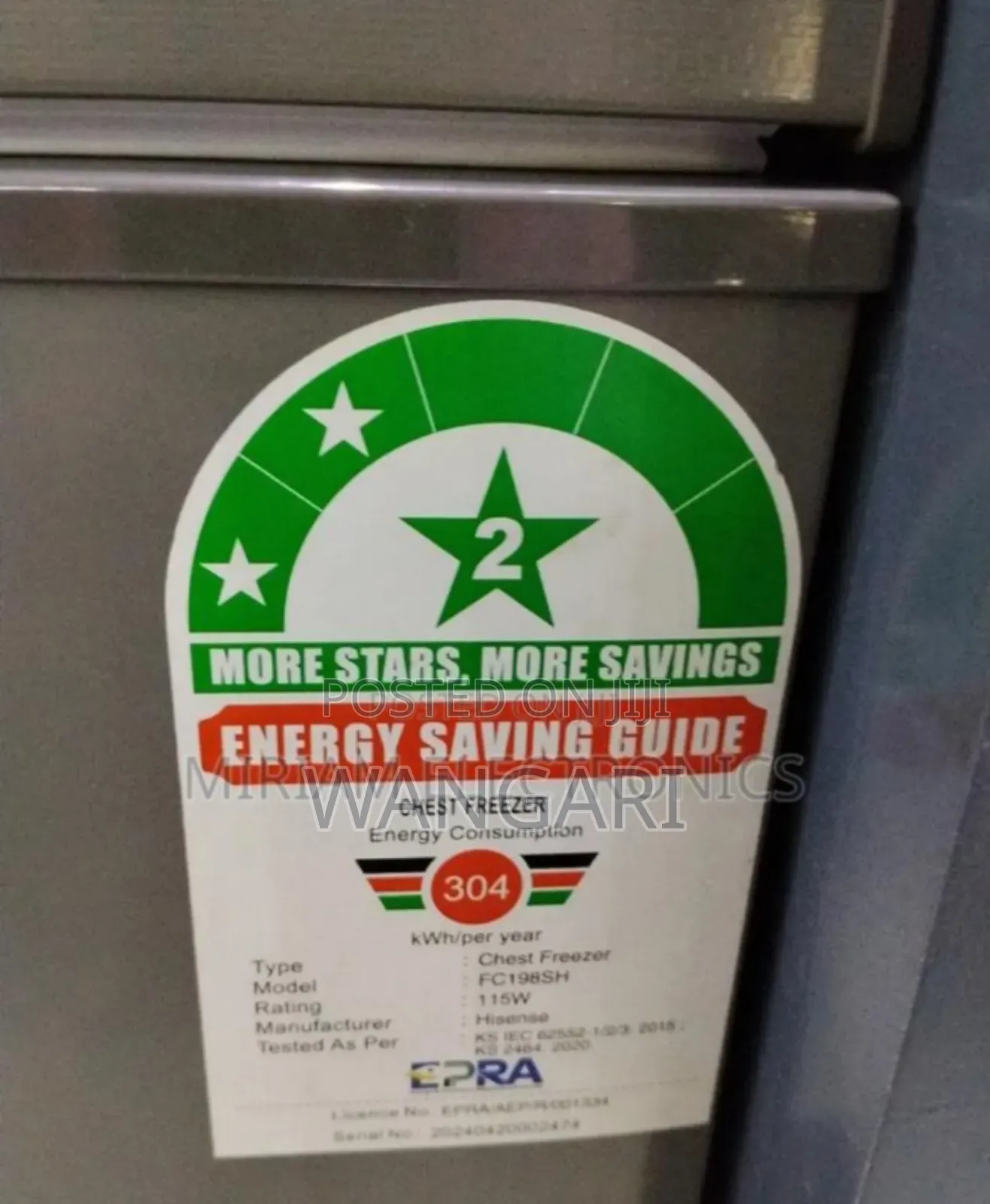 2star Hisense 198l Freezer