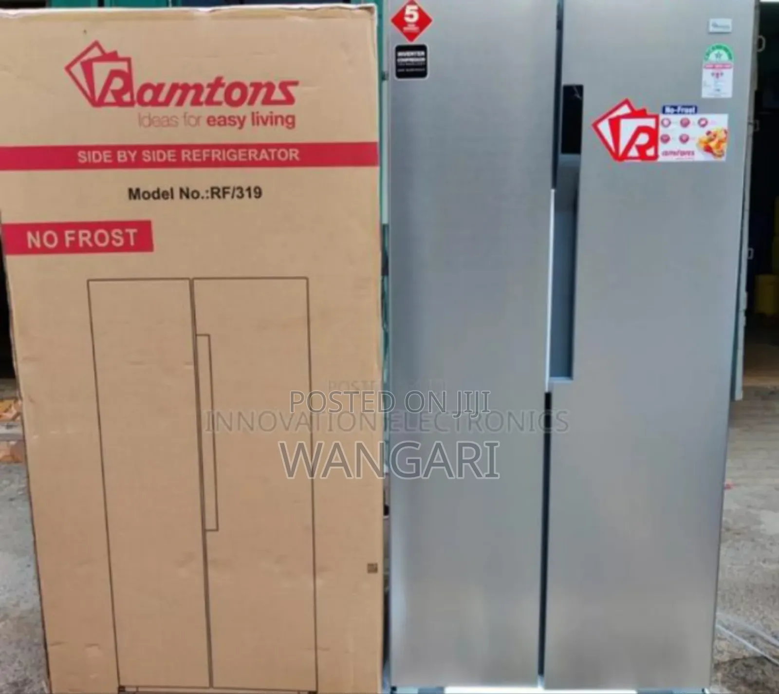 With Top Freezer. Big Door Ramtons Side by Side Fridge 454l