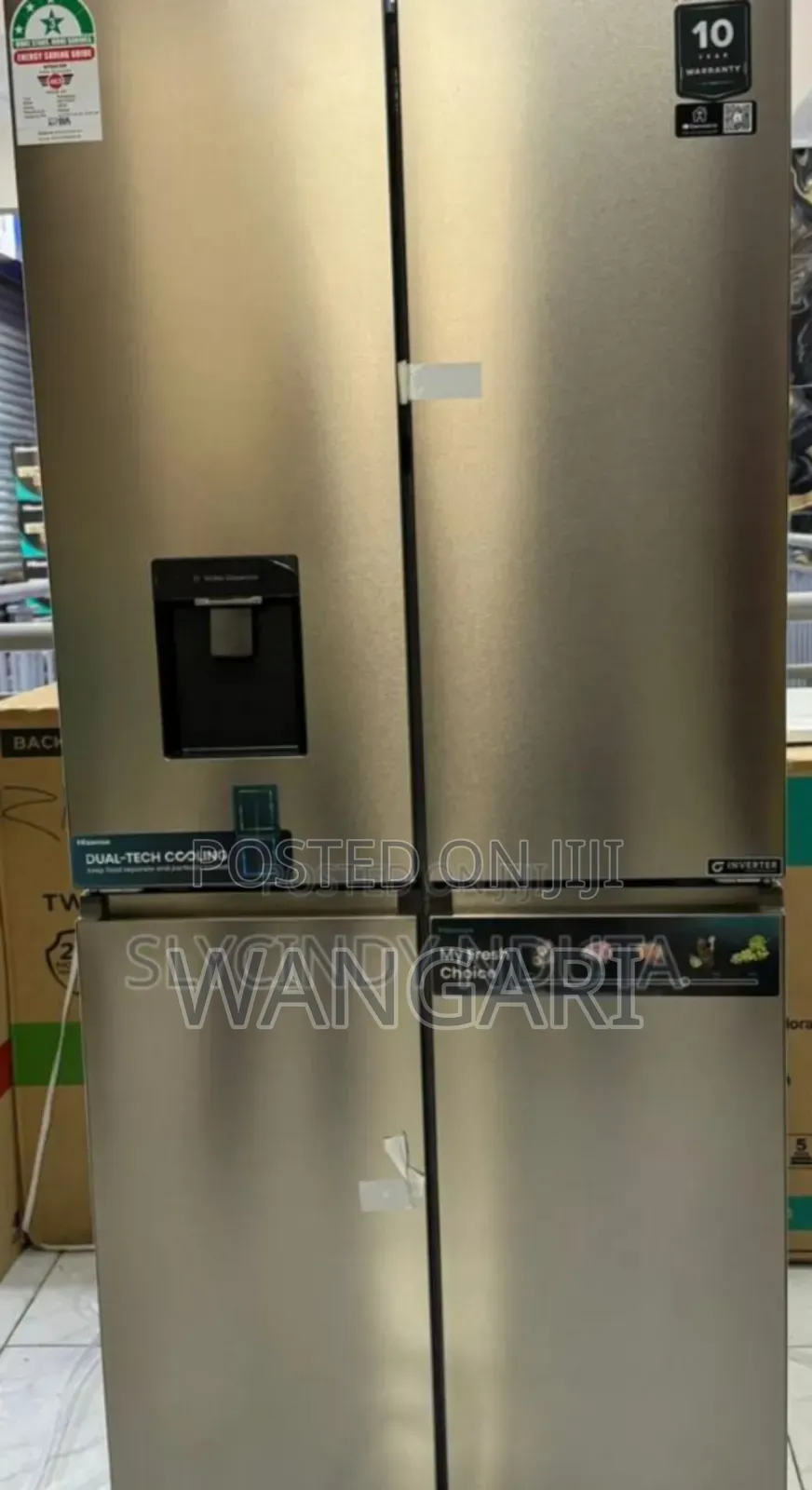 Colour Silver Hisense 508l Side*Side Refrigerator